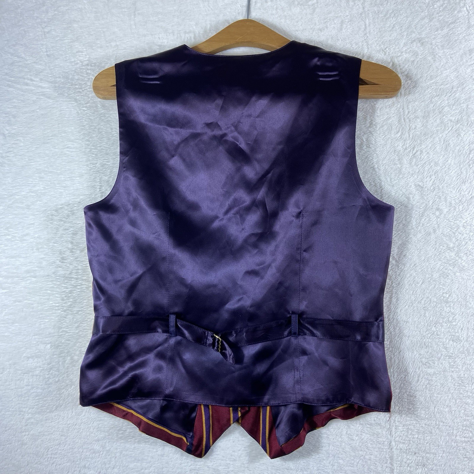 Bushwacker USA Vintage Striped Vest Women’s Size 10 Purple Gold Multi Color 90s
