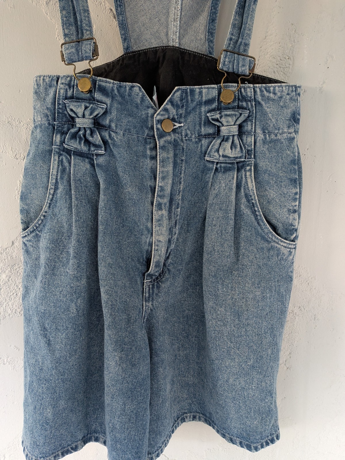 Vintage Avon Fashion Denim Shortalls 80s Overalls Romper Junior Sz 11/12 Cotton