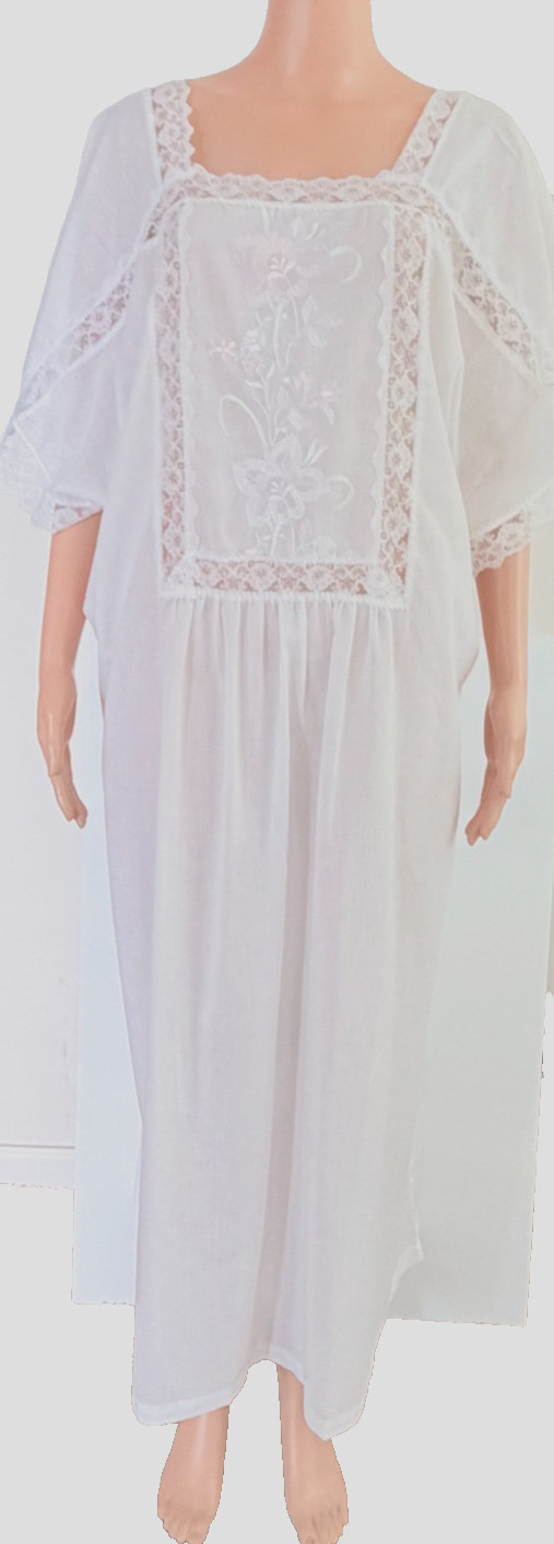 Brownstone Studio Intimate Vintage Long Nightgown White Size XL Embroidered