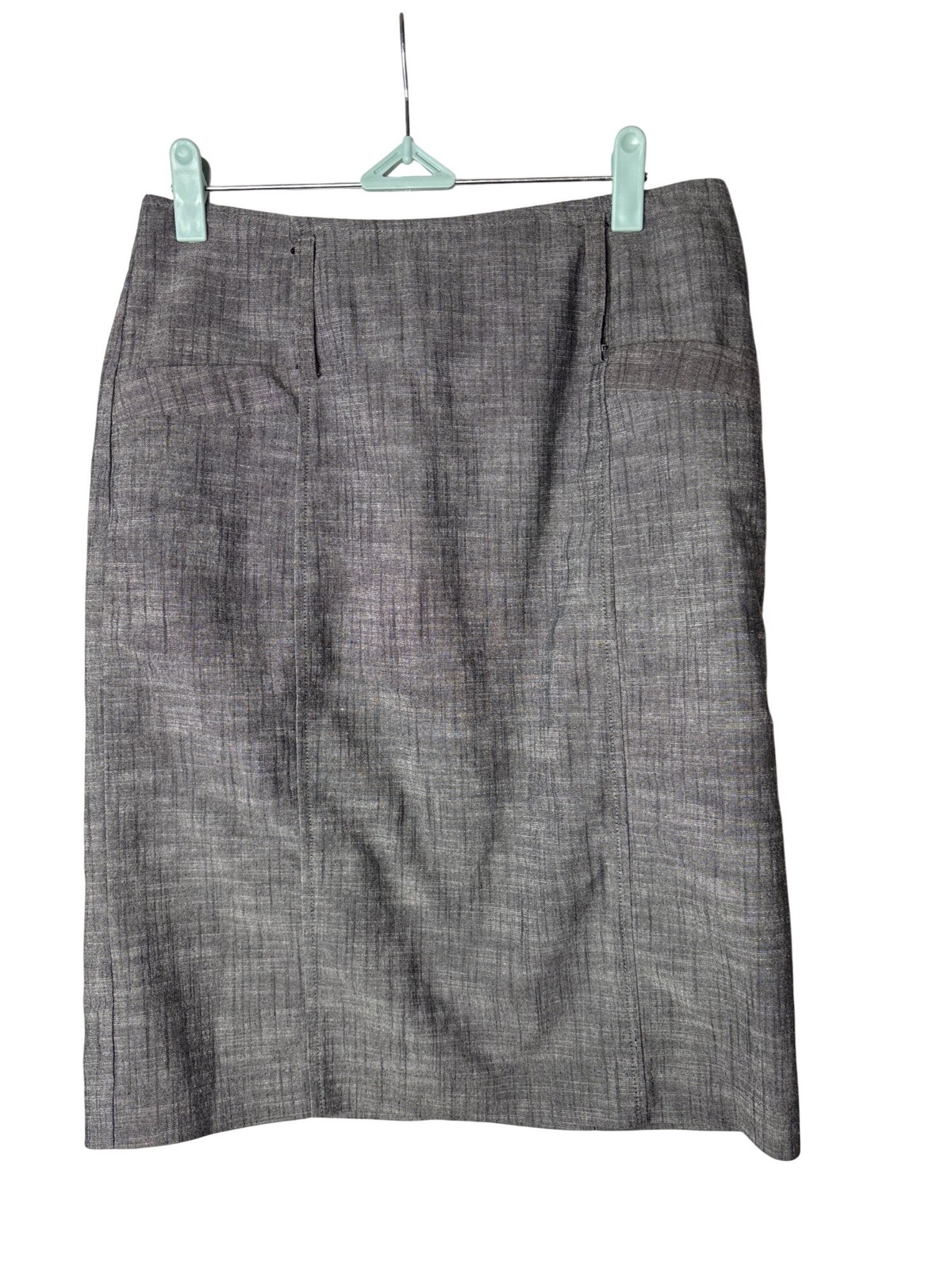 Tracy Evans Limited Midi Pencil Skirt Juniors 7 Y2K Slit in Back Academia Grey
