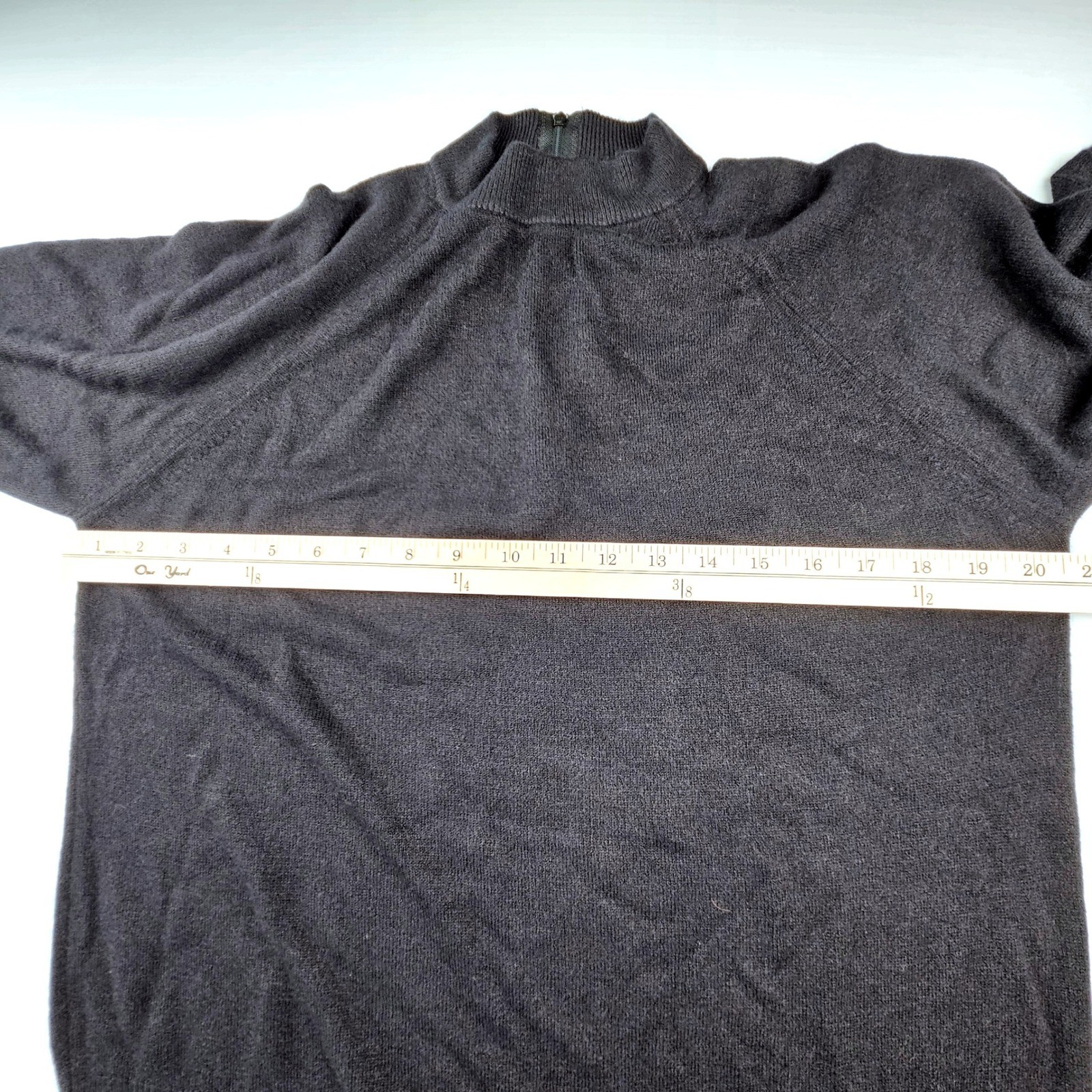 Vintage Designers Originals Black Mock Neck Sweater Luxelon Zip Back Large NWT