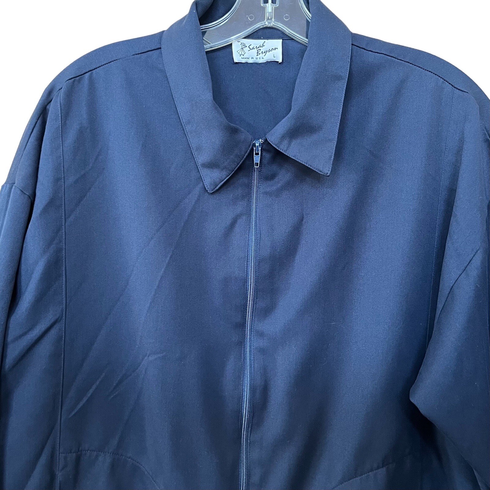 Sarah Bryson Womens Large Golf Jacket Blue Full Zip Active Country Club Vintage