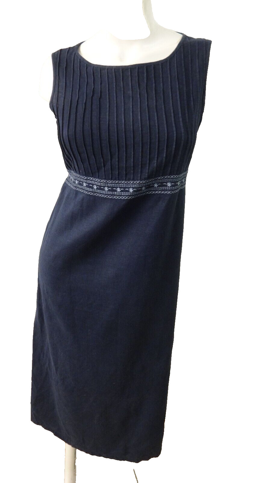 Studio Works Navy Blue Linen Blend Dress + Jacket Womens Size PM