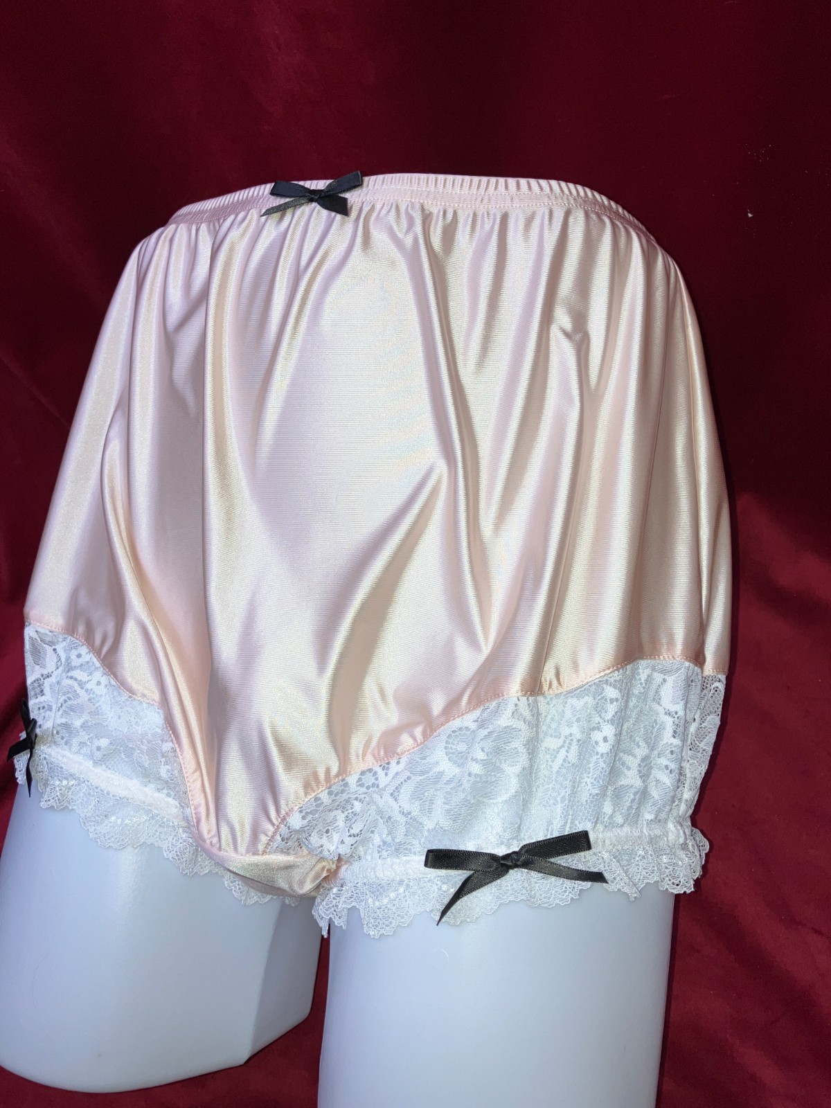 2X 3X Mushroom Gusset Granny Panty Silky Nylon Satin Brief Sissy Vintage styl