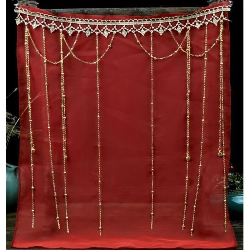 Exotic Princess Cos Veil Western Style Face Covering Tassel Dancer Face Veil