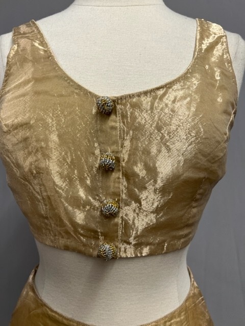 #22-138, 1950s Gold Metallic 3 Pc. Ensemble Made of Middle Eastern Fabric