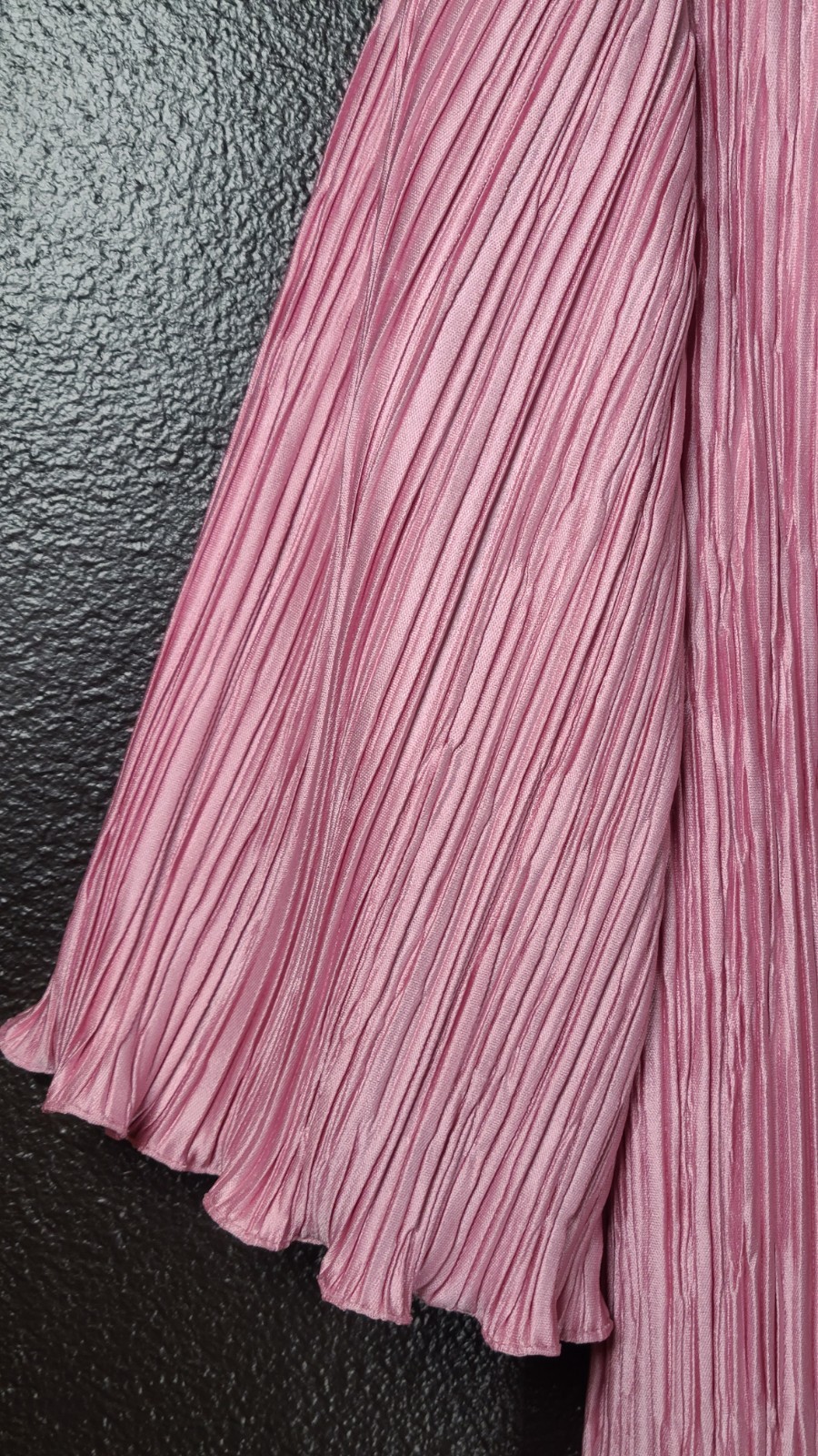 VINTAGE 80s AFTER DARK Pink SZ 7/8 Evening Satin Crepe Dress Bow Rhinestone