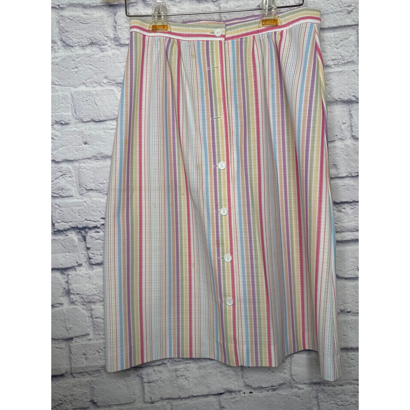 Ko Ko Knits Vintage Women’s 2 Piece Multicolor Striped Skirt Suit Size 8