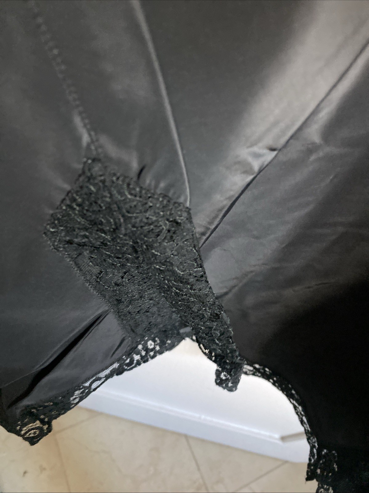 Vtg TAFREDDA BARBIZON Saucy Black Lace Full Slip Side Zip Glamorous Pin Up 14