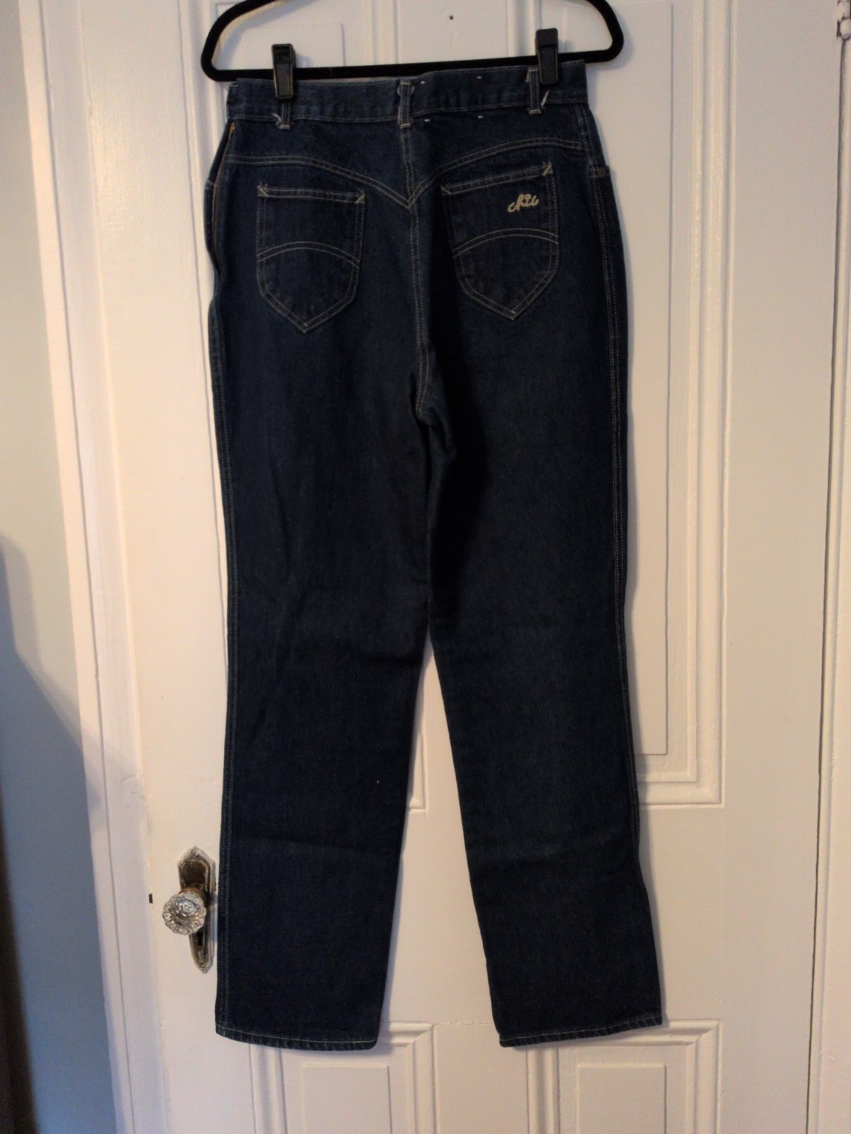 Vintage Chic Jeans Flat Front Women’s High Rise Size 6 Dark Wash Tapered Leg USA