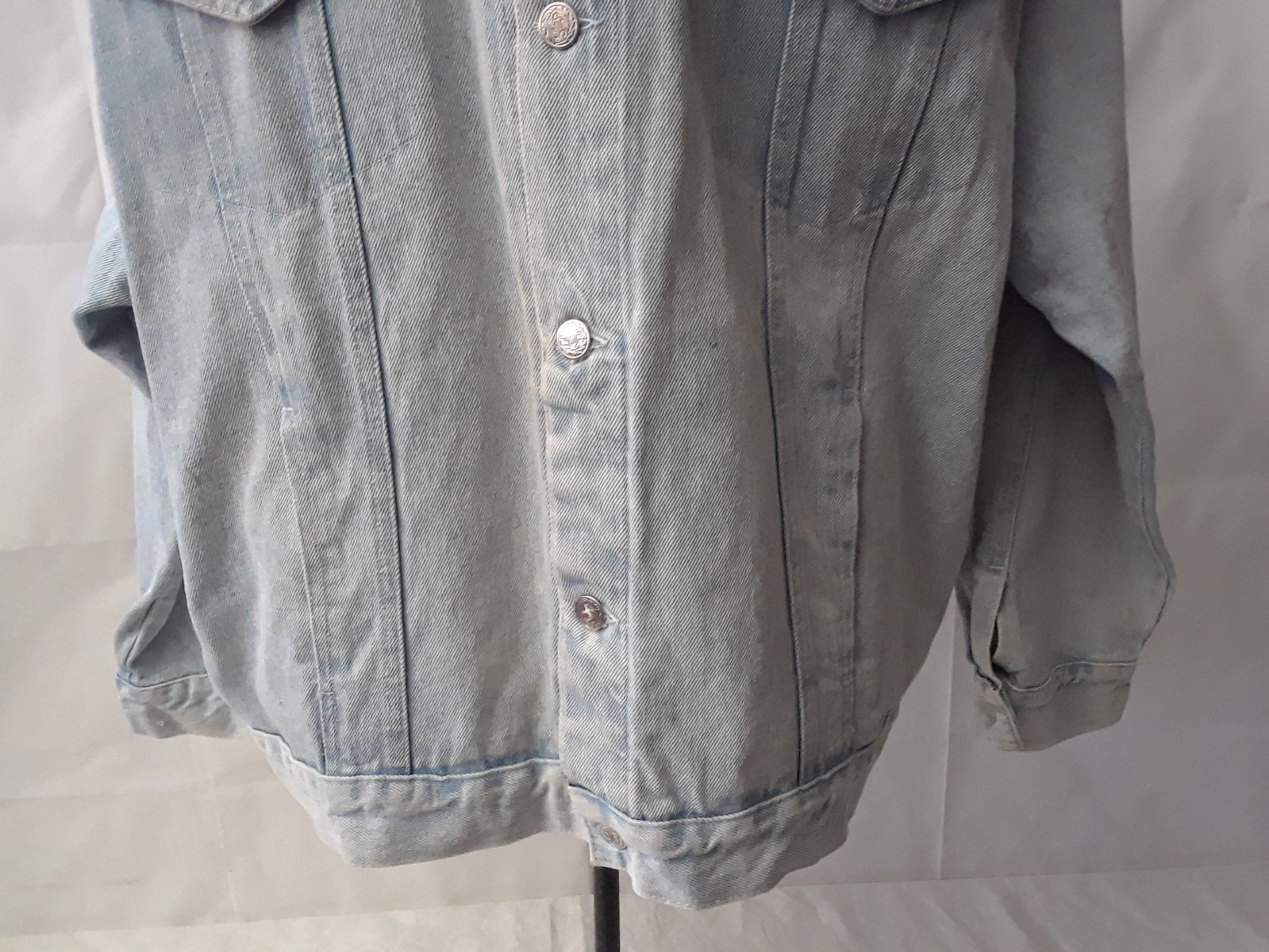 Vintage Denim Jacket Size Large JUST BRASS INC. Freeport NYC Large U.S.A. Made