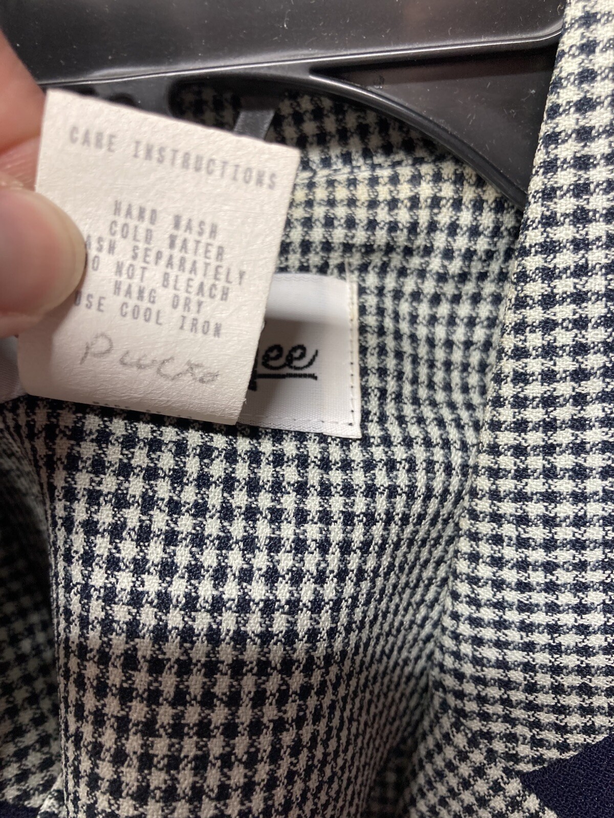 Vintage 1970s Henry Lee Secretary Dress Size 14 Houndstooth Union Tag Belted