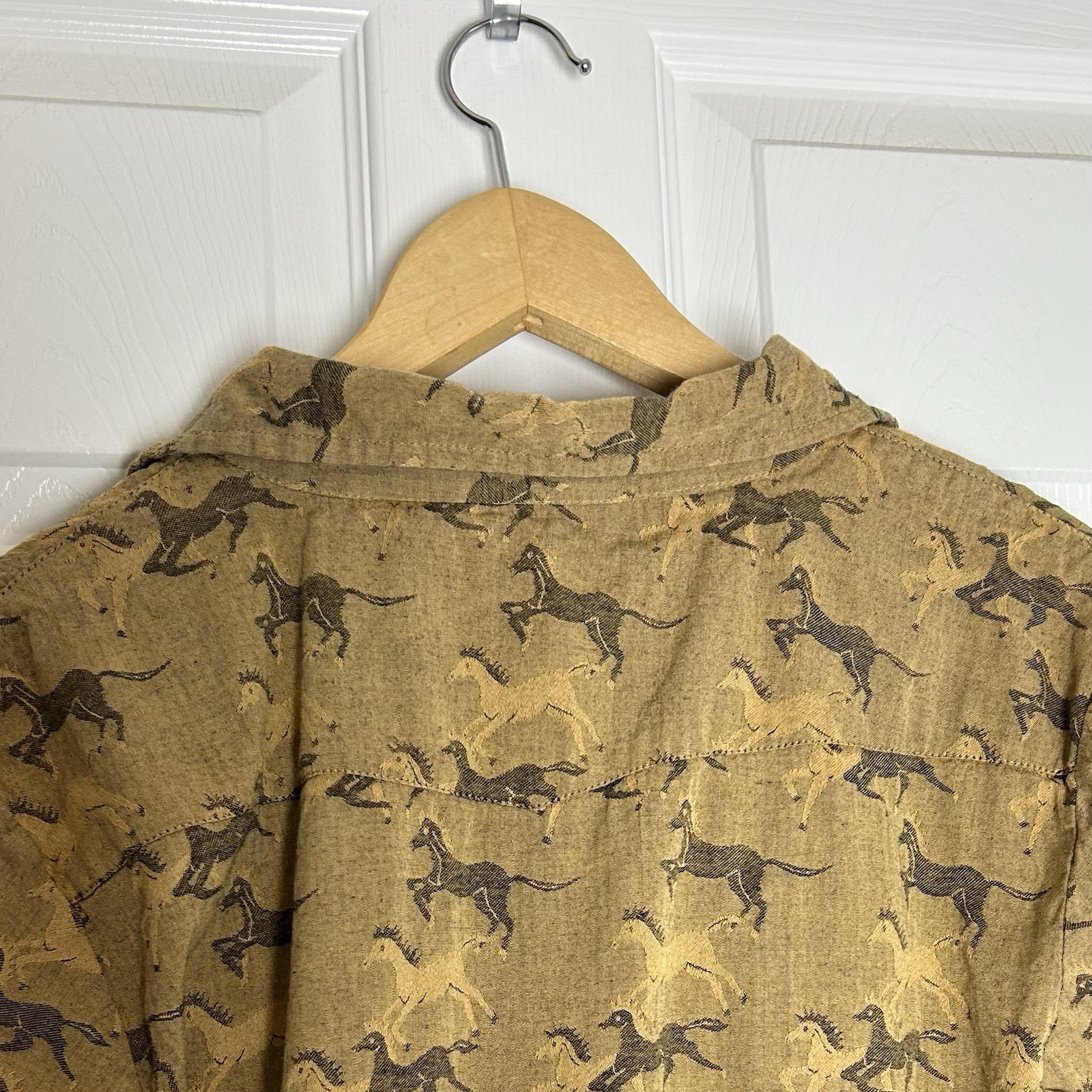 Vintage Keren Hart XXL Top Horse Pearl Snap Long Sleeve Ranch Western Shirt