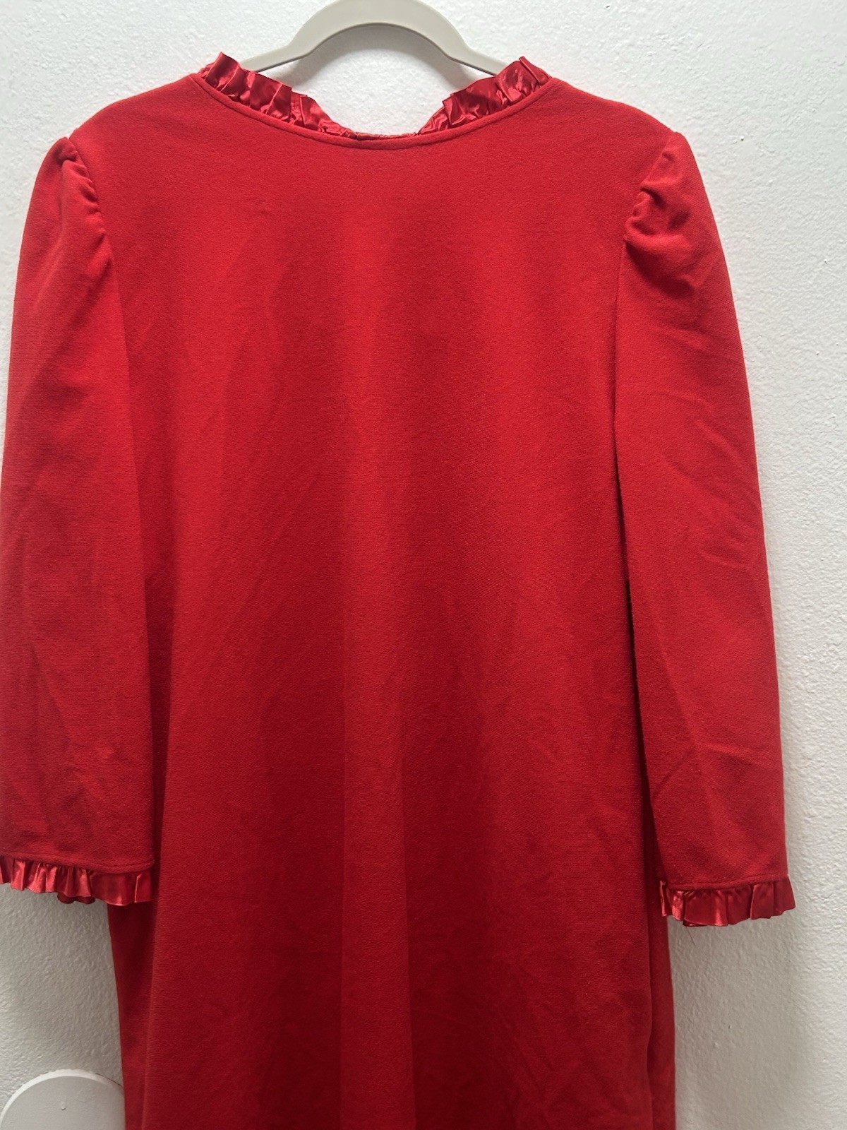 Vintage It’s A Charm Red Zip House Coat Robe Made In USA Size L