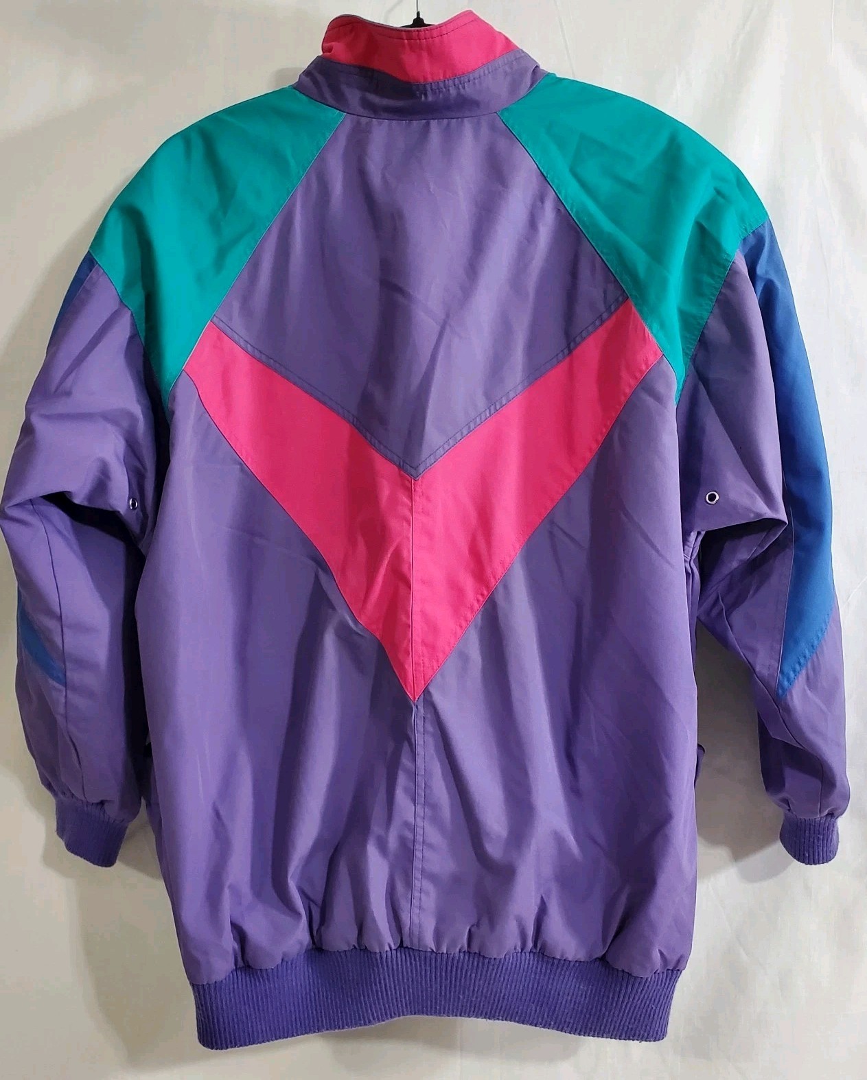 Womans XL-1X VTG 80’S Innovations By IZZI Windbreaker Jacket Color Block Retro