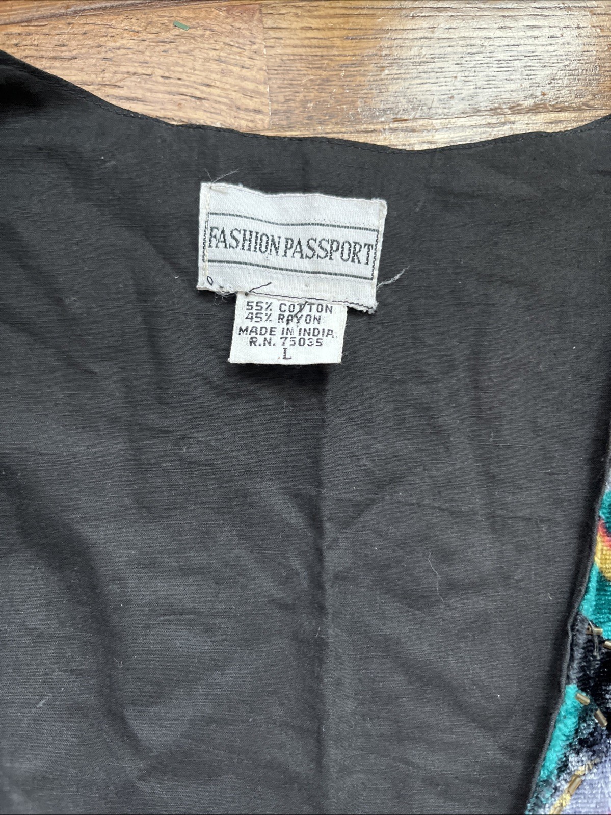 Vintage Fashion Passport Colorful Patterned Women’s Vest L