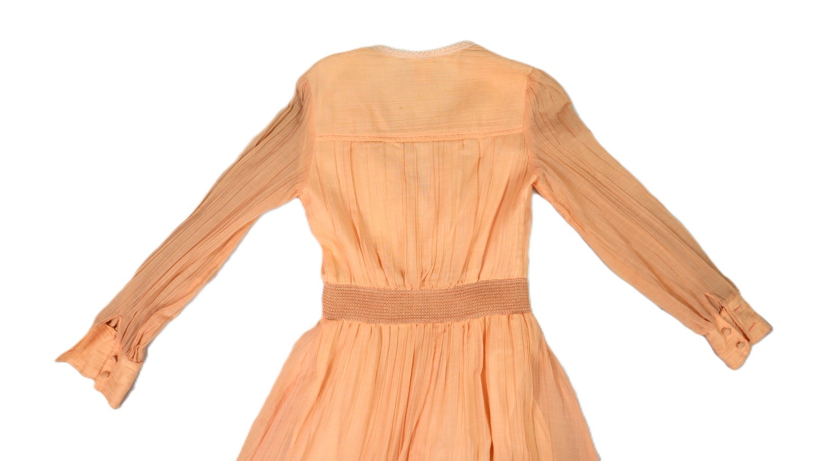 VTG 70s This Is Yours 4 S Cottage Core Prairie Peach Lace Trim Long Maxi Dress