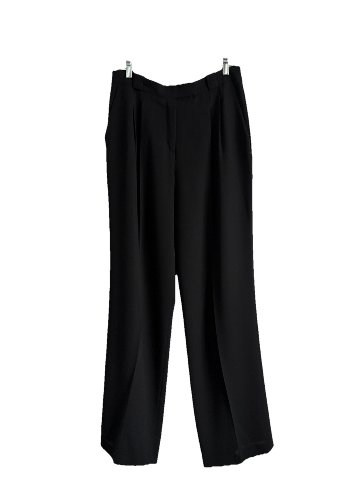 Vintage Escada Black Wool Pleated High Waist Trousers Pants Size 40 (US 12)