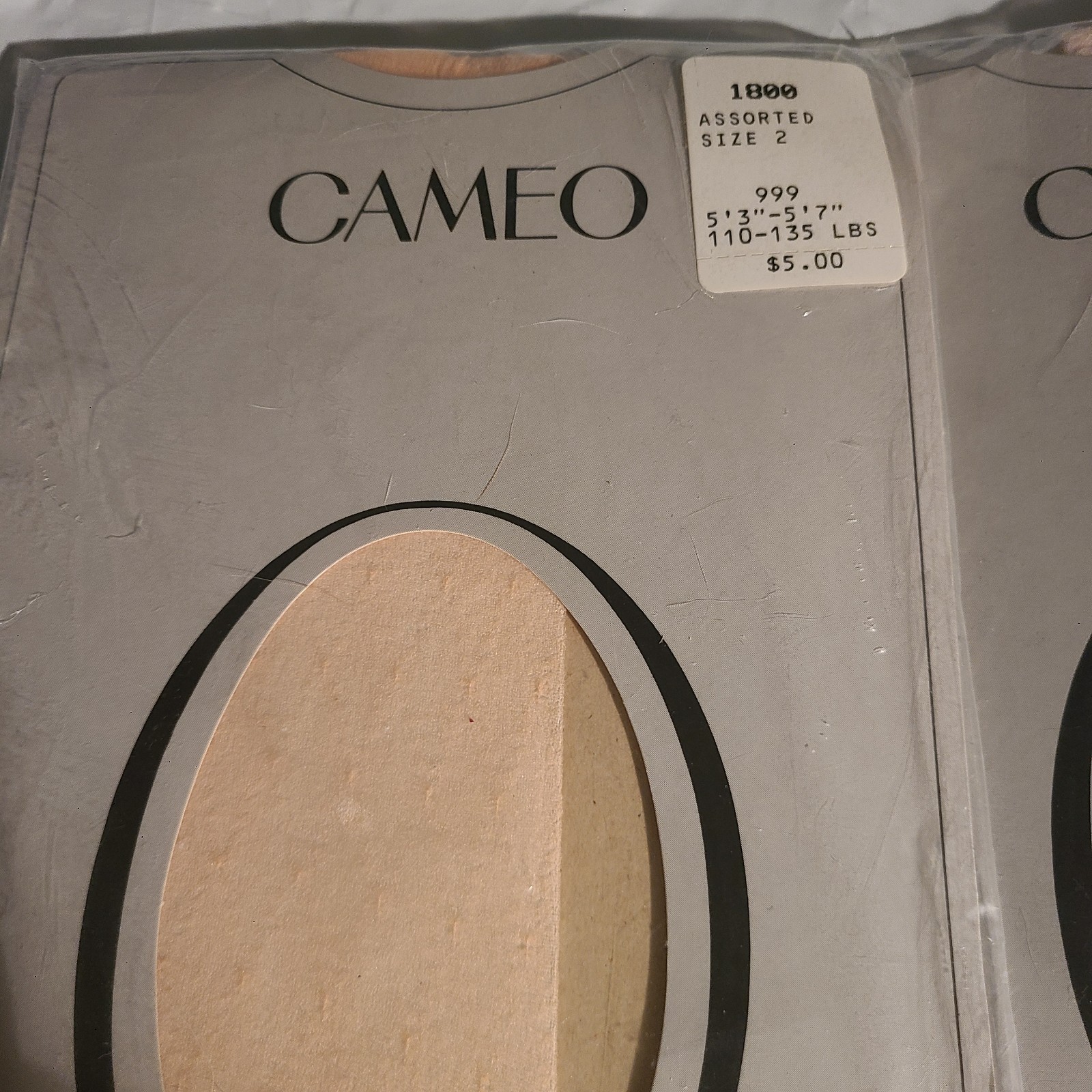 Cameo Patterned Nylon Pantyhose Size 2 Rose Beige NEW In Package X 2