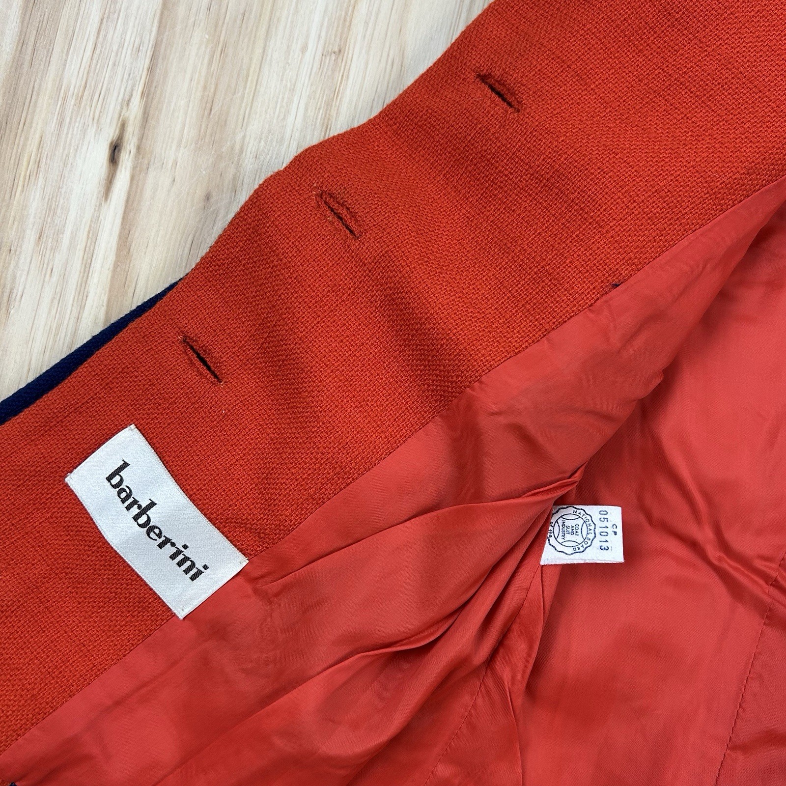 Barberini Women’s Vintage Unique Plaid Red and Blue Jacket Leather Tie Small