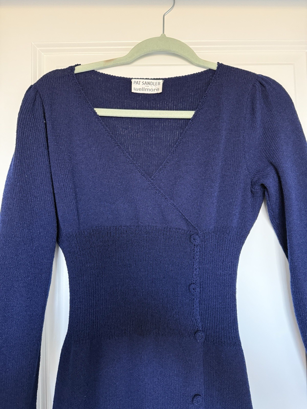 Vintage pat sandler for wellmore dress Navy Knit Size XS-S 1980’s USA Sweater