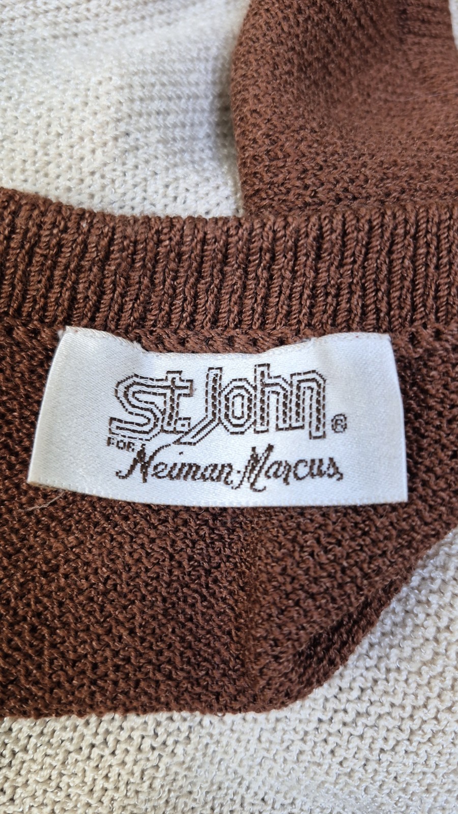 Vintage 70s ST JOHN Neiman Marcus Brown Santana Knit Dress – Size 10 – EUC