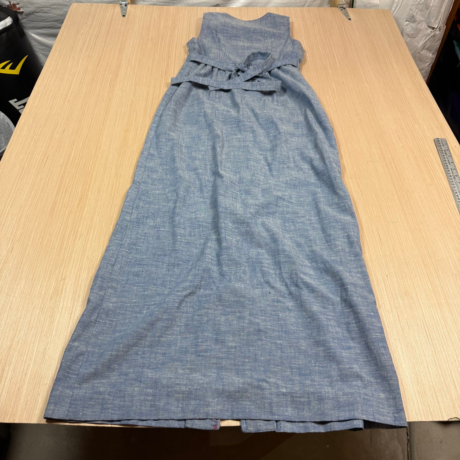 Vintage 70s Young Edwardian Dress size 11 Floral Farm Girl Cottage Core Chambray
