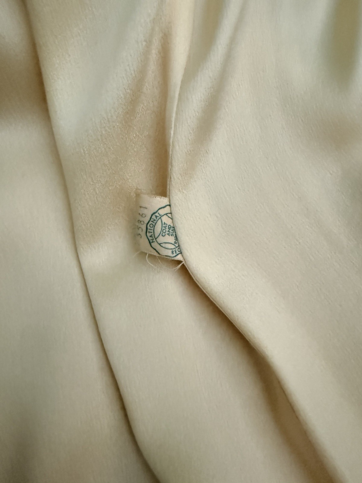 Vintage Ivory Swing Coat Real Fur Collar 50s 60s cream beige Bridal S wool USA
