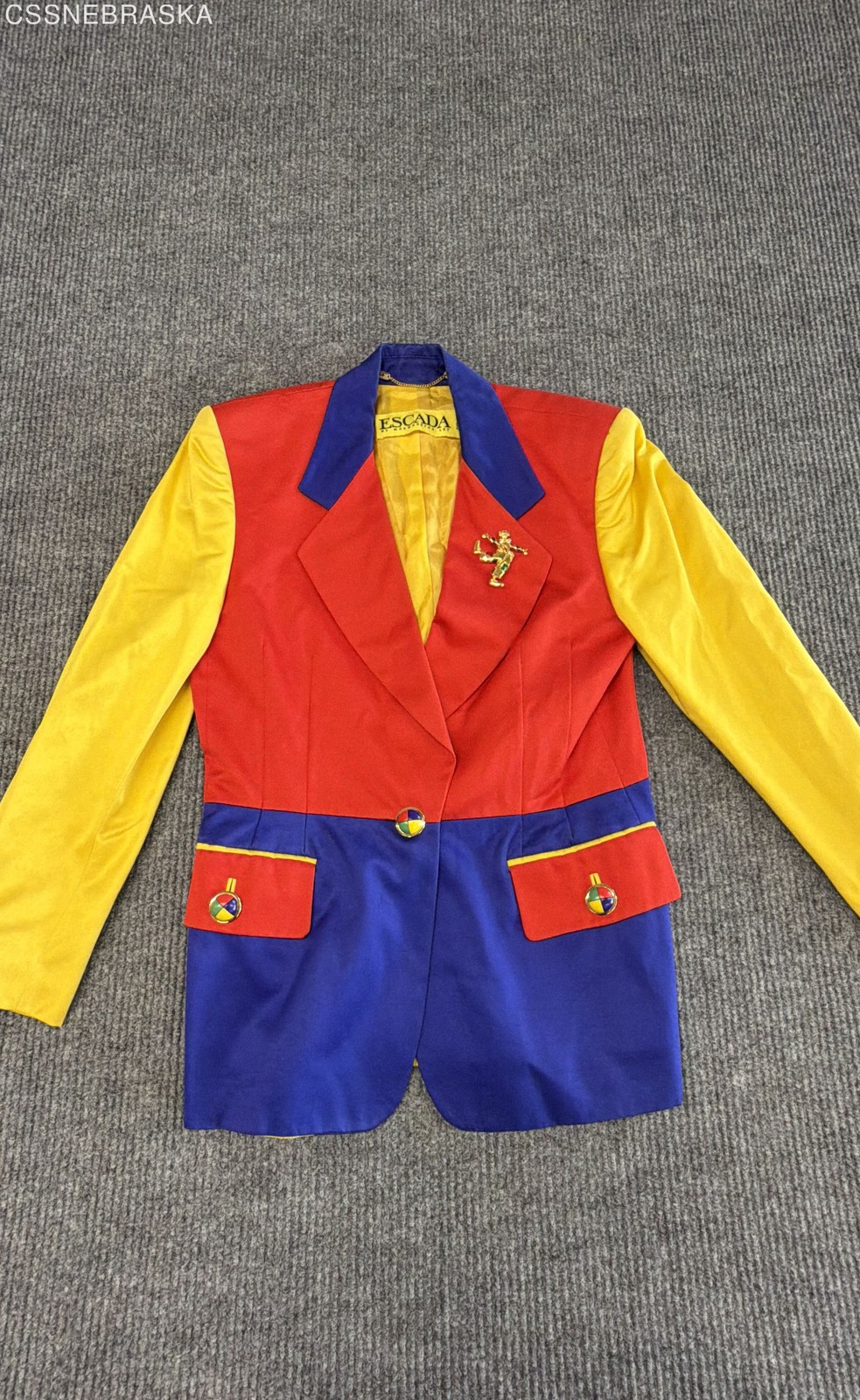 Vintage 90s Escada Margaretha Ley Women’s Multicolor Colorblock Blazer Jacket