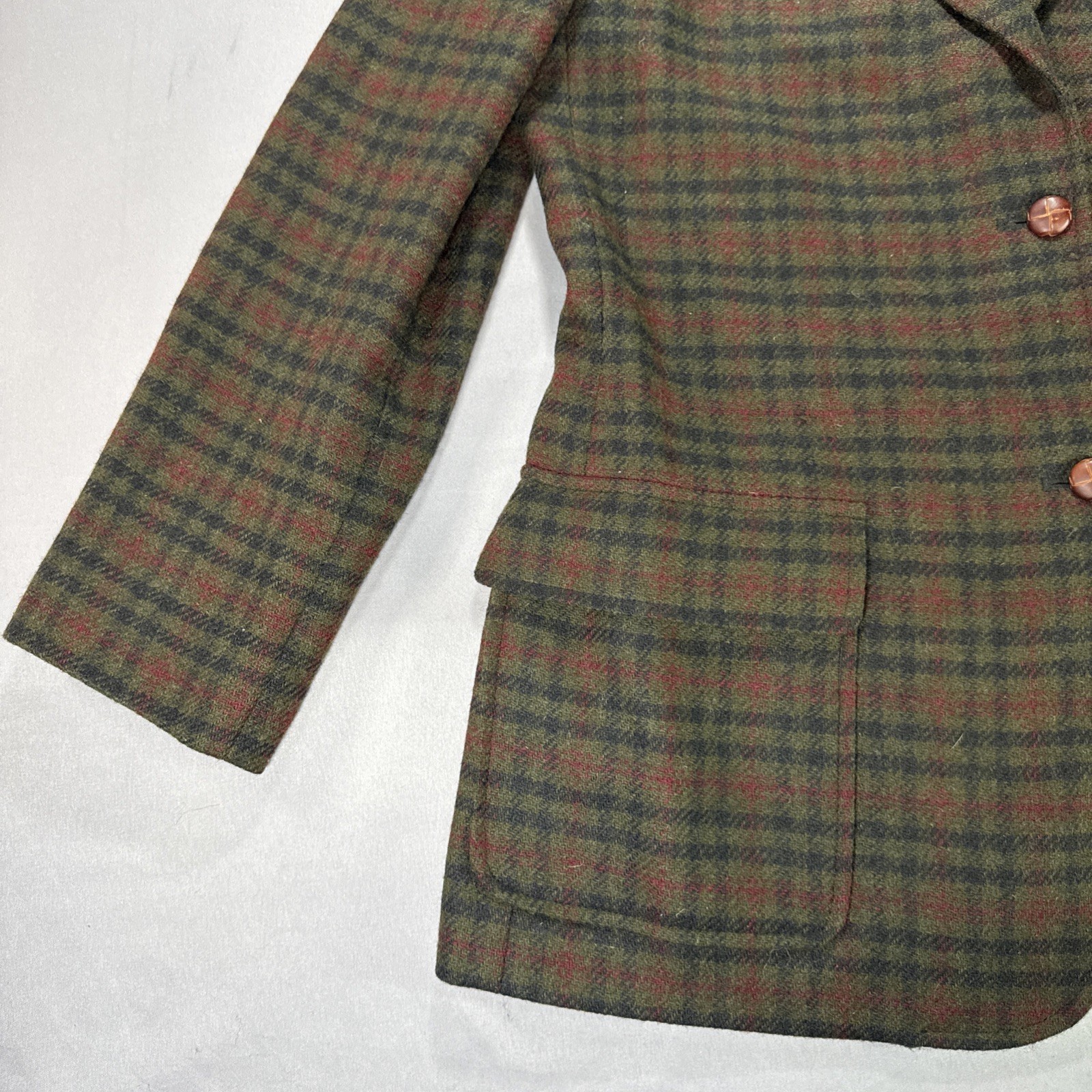 VTG Harve Benard Wool Coat Womens 16 Ukraine Dark Academia Elbow Patches Preppy