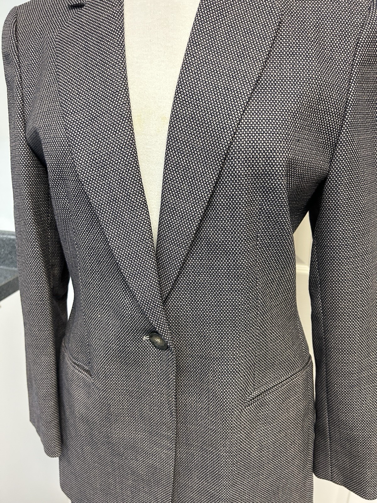 Vtg Pendleton Wool Blend 2-Pc Women’s Gray/Brown Suit Blazer, Pants Sz 6