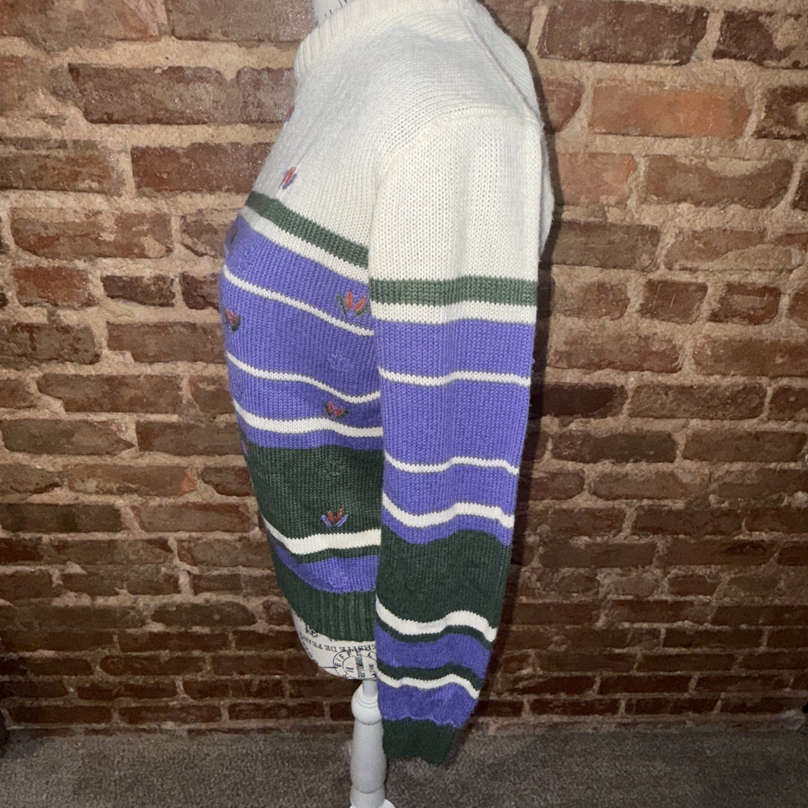 Vintage Country Suburban Womans Knit Sweater Grandma Sz L EUC Retro Old School