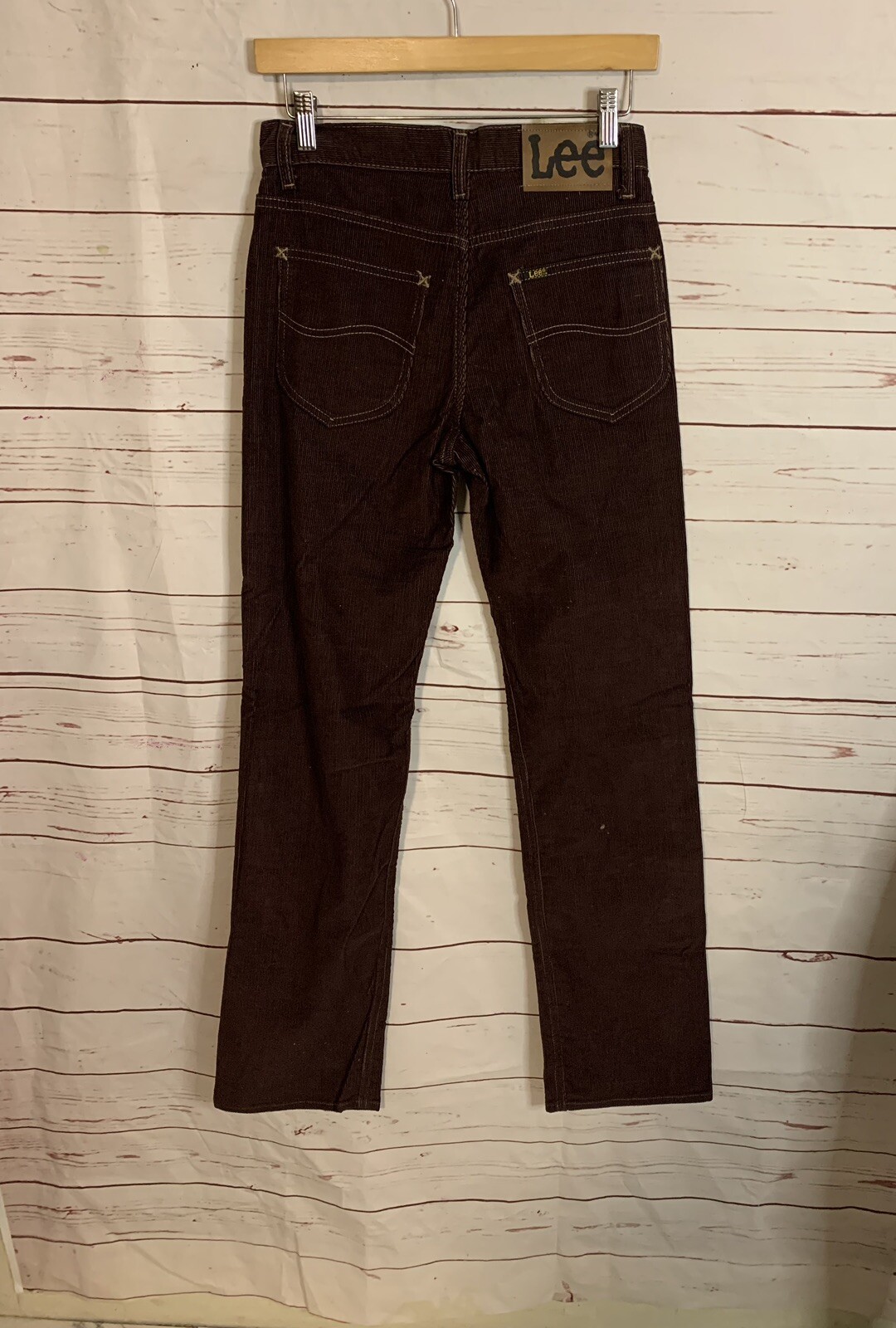 Vintage 60s 70s LEE Corduroy Jeans Brown Union-Made #42 Talon Zipper USA W-28″