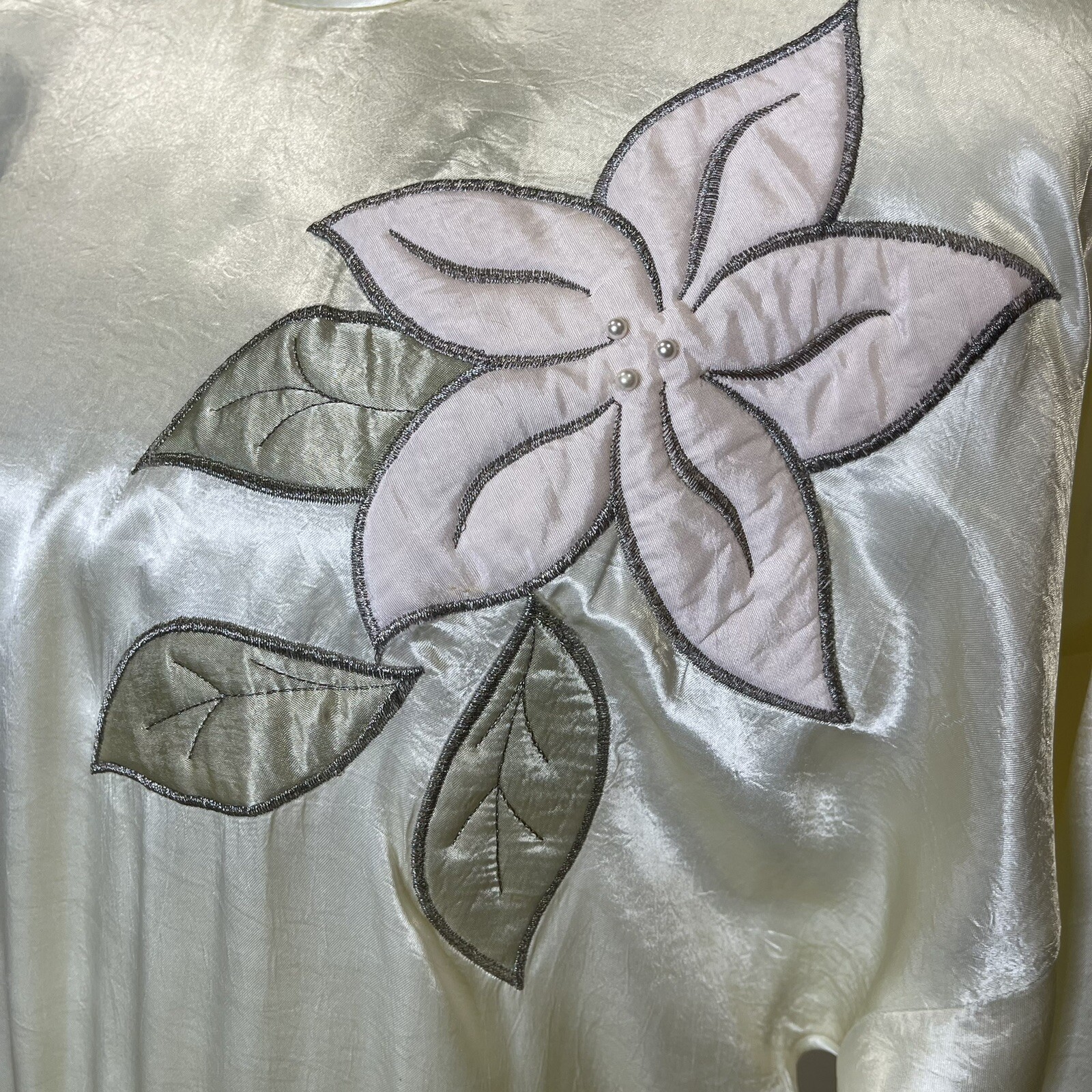 Vintage Choon California Ivory Satin Tiered Maxi Long Dress Belted USA Size 8?