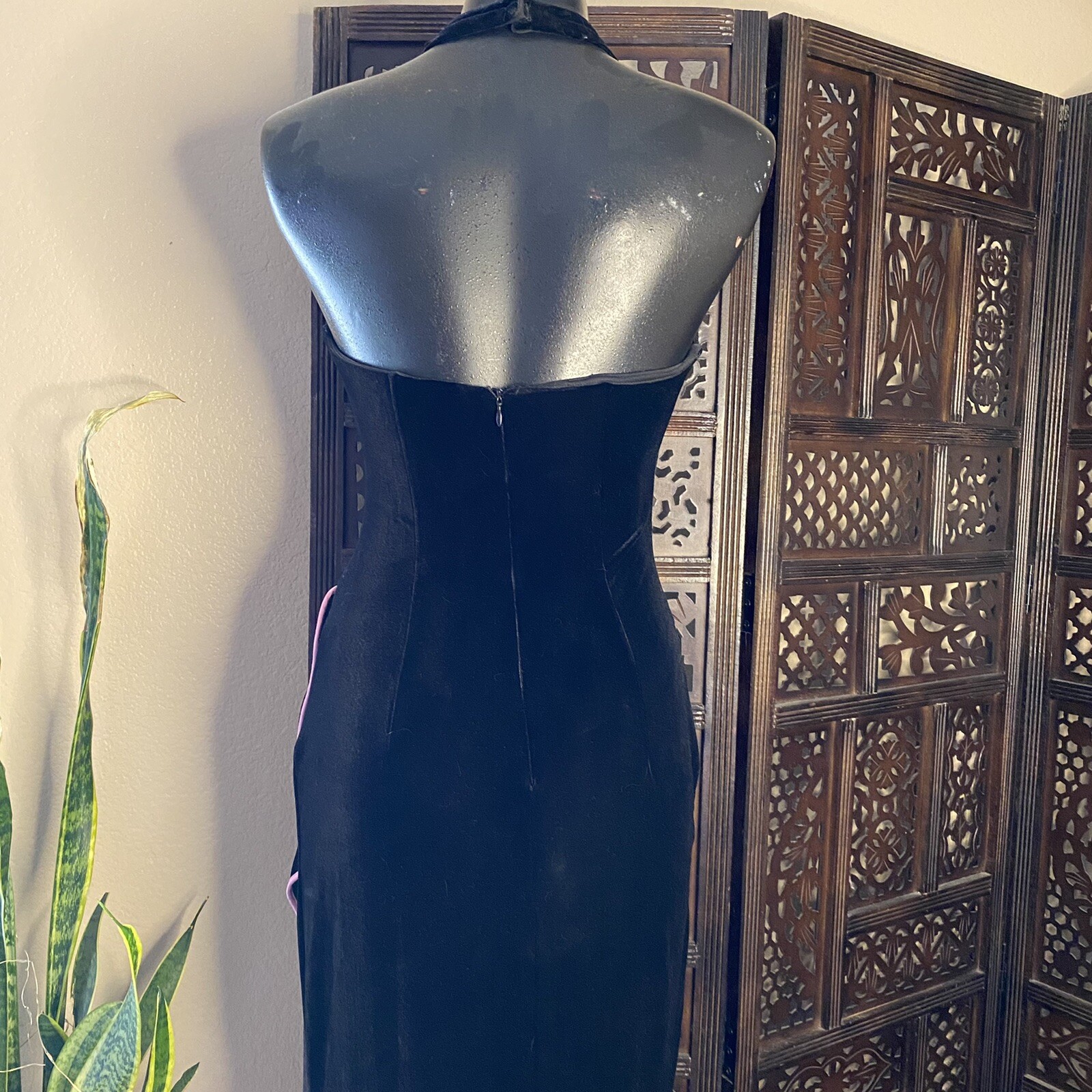 vintage velvet cascading hi-low maxi Dress By Blondie Nites Jaslene Size 3