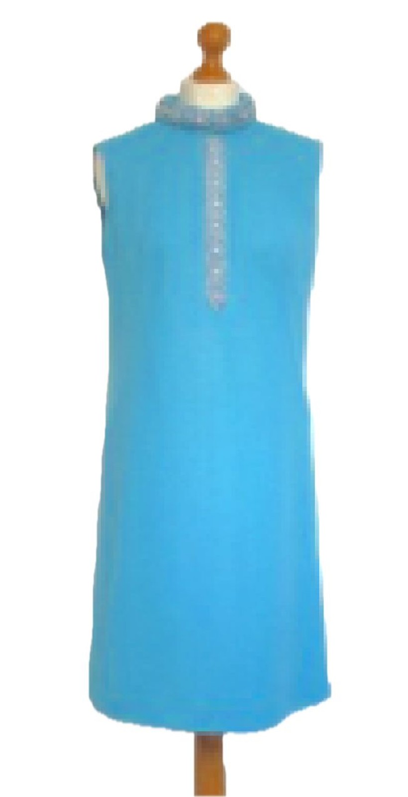 Vintage 60s Sleeveless Cocktail Shift Dress – Classic Turquoise Evening Dress