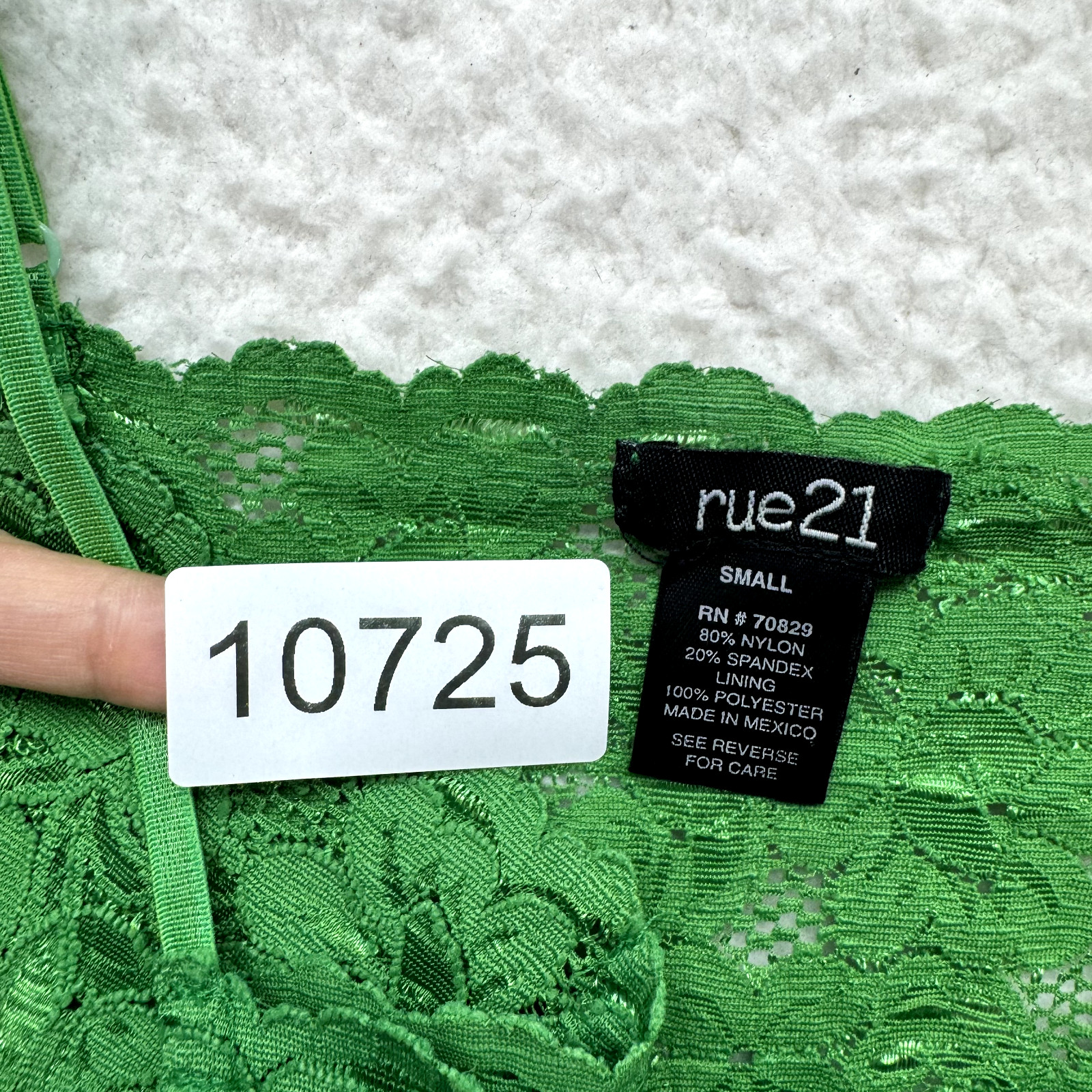 Y2K Vintage Camisole Tank Top Small Green Lace Square Neck Boho Fairy Grunge