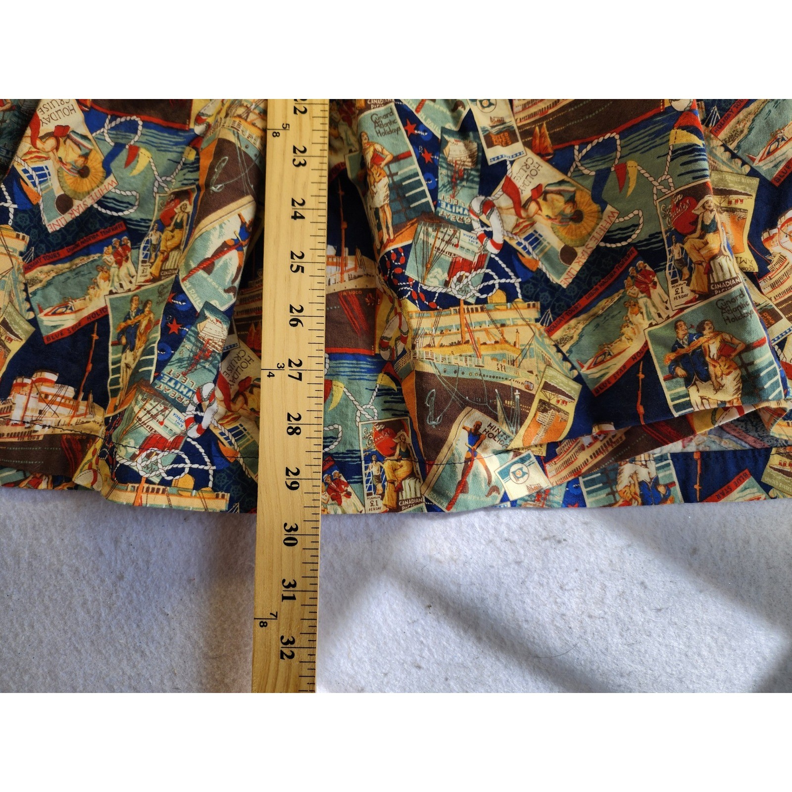 Amoureux Vintage Travel Postcard Halter Sundress Large Pinup Retro 50s Nautical