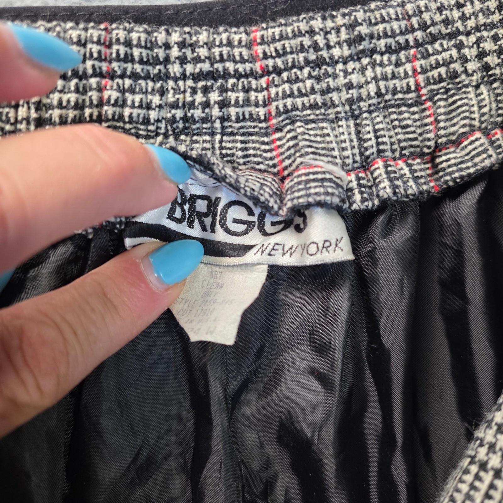 Briggs New York Walking Shorts Womens 24W Gray Plaid Belted Career High Rise