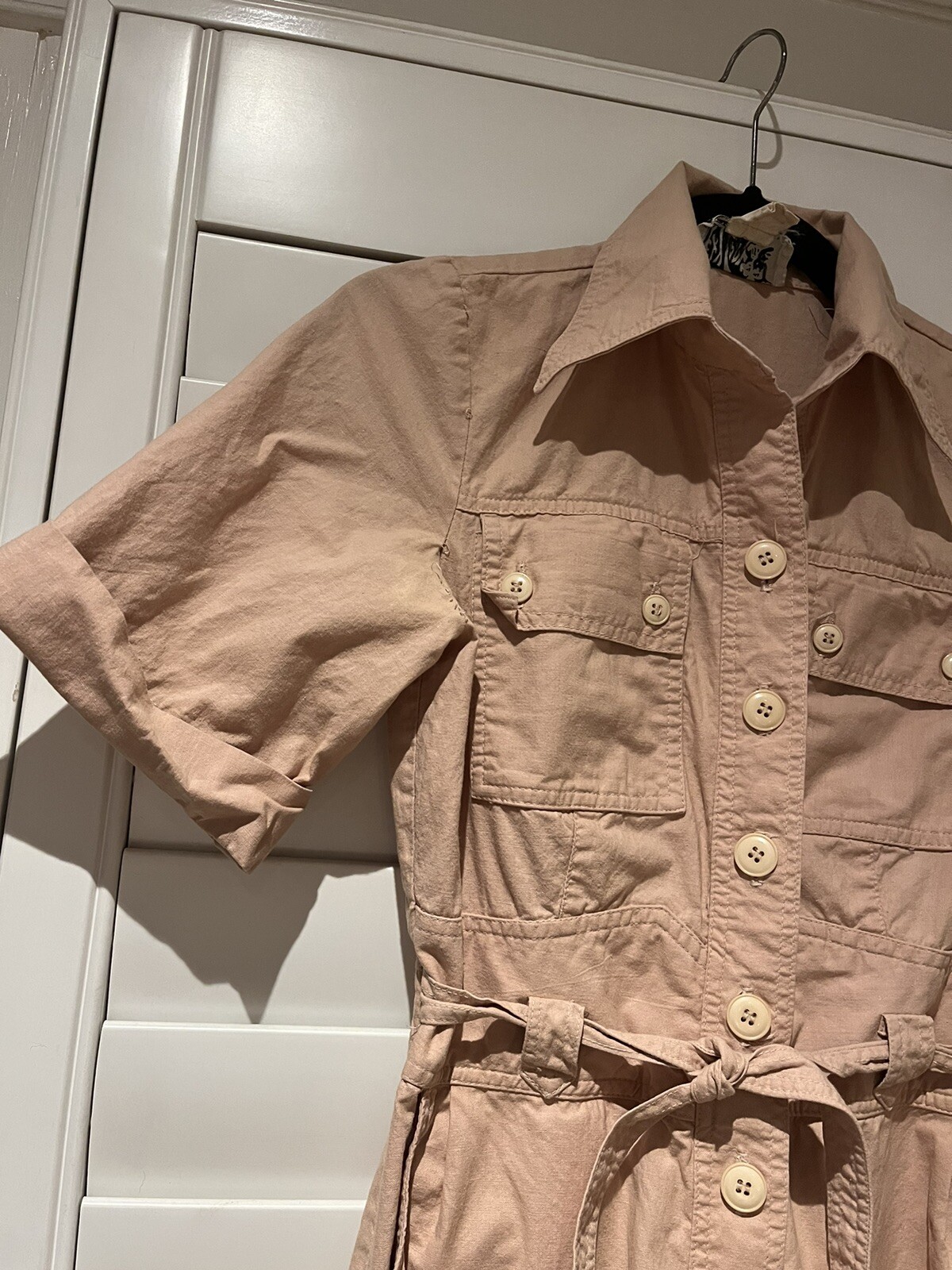 Vintage Foxy Lady San Francisco Tan Aviator Jumpsuit- Size 11/12 (XS)