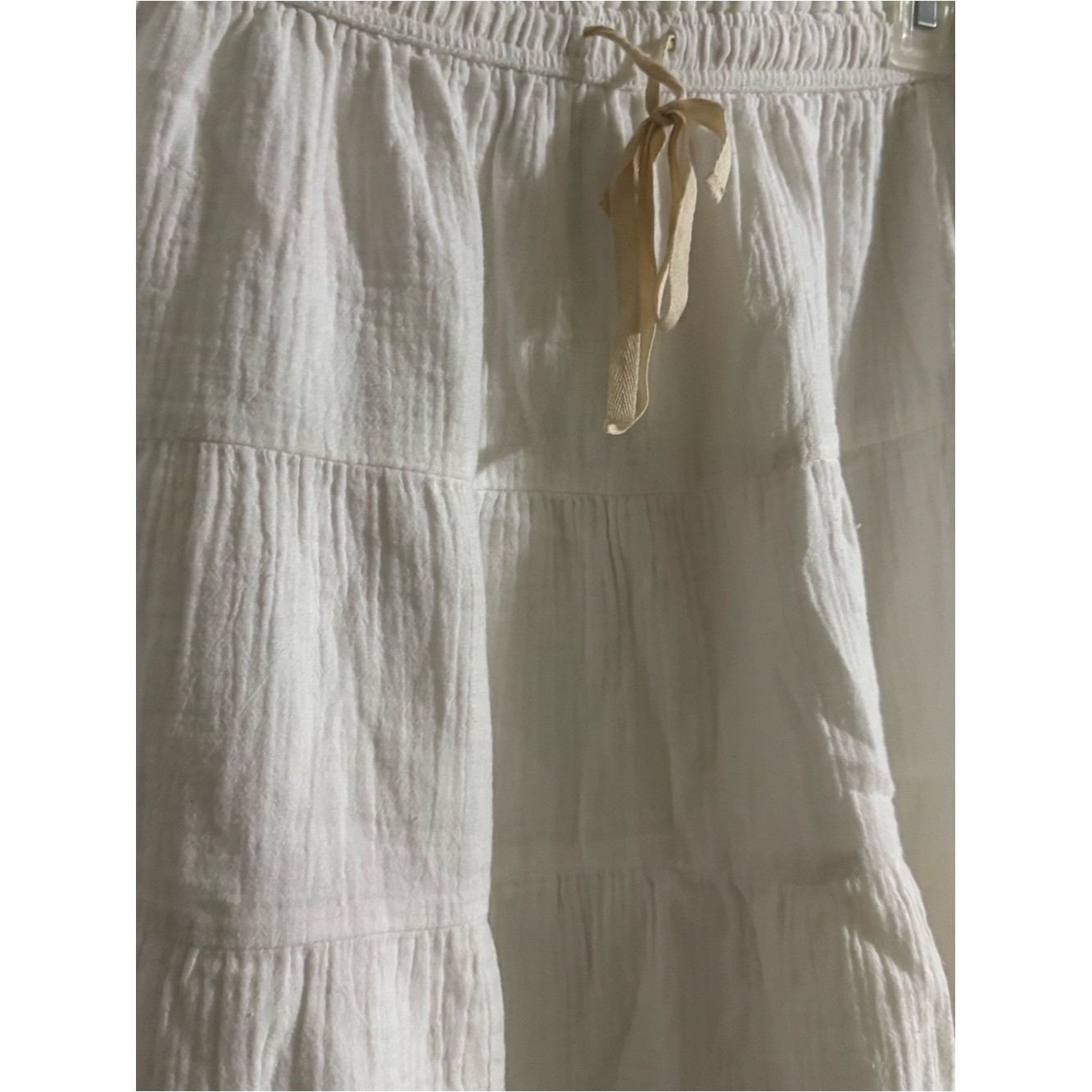 Aerie White Gauze Tiered Mini Skirt – Boho Beach Style – Size XL