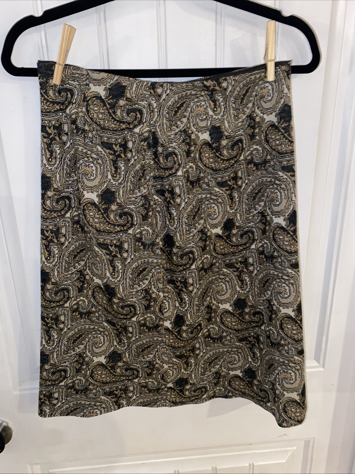Vintage Aileen Yellow Brown And Black Paisley 2 Piece Jacket And Skirt Set