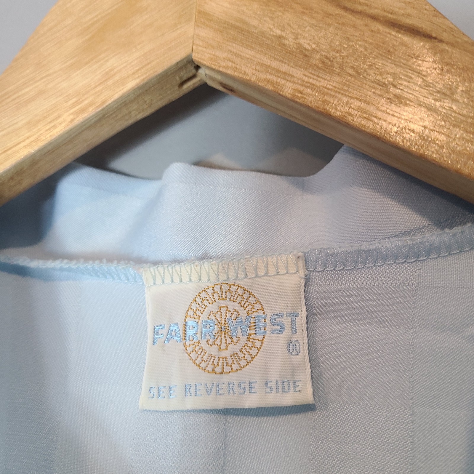 Vtg 1960s Mod Shift Dress Farr West Blue Mid Century MCM Retro Resort Sz Large