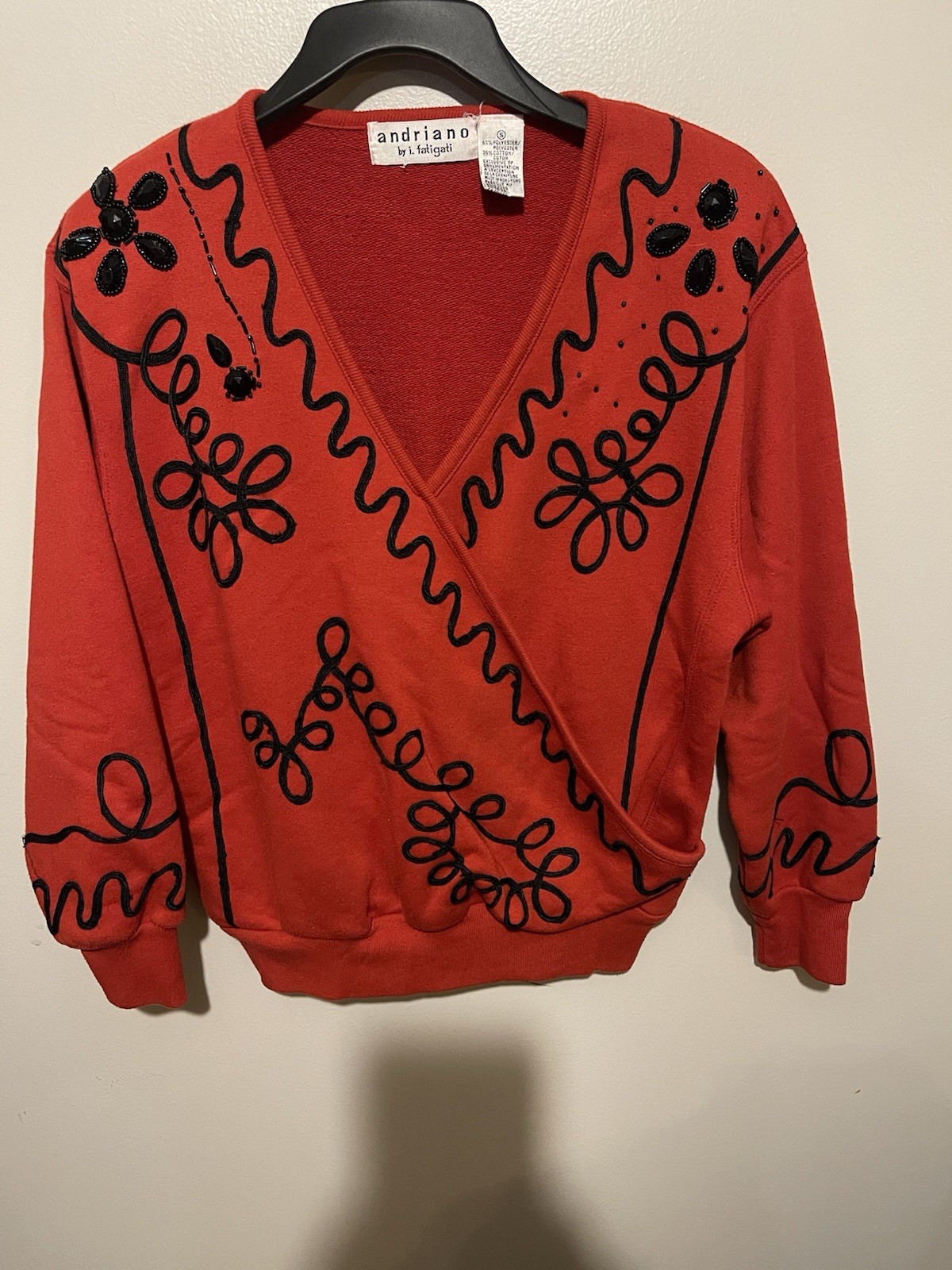 Vintage Red Cardigan by Andriano by I. Faligati From The 1980s Or 1990s. Size S