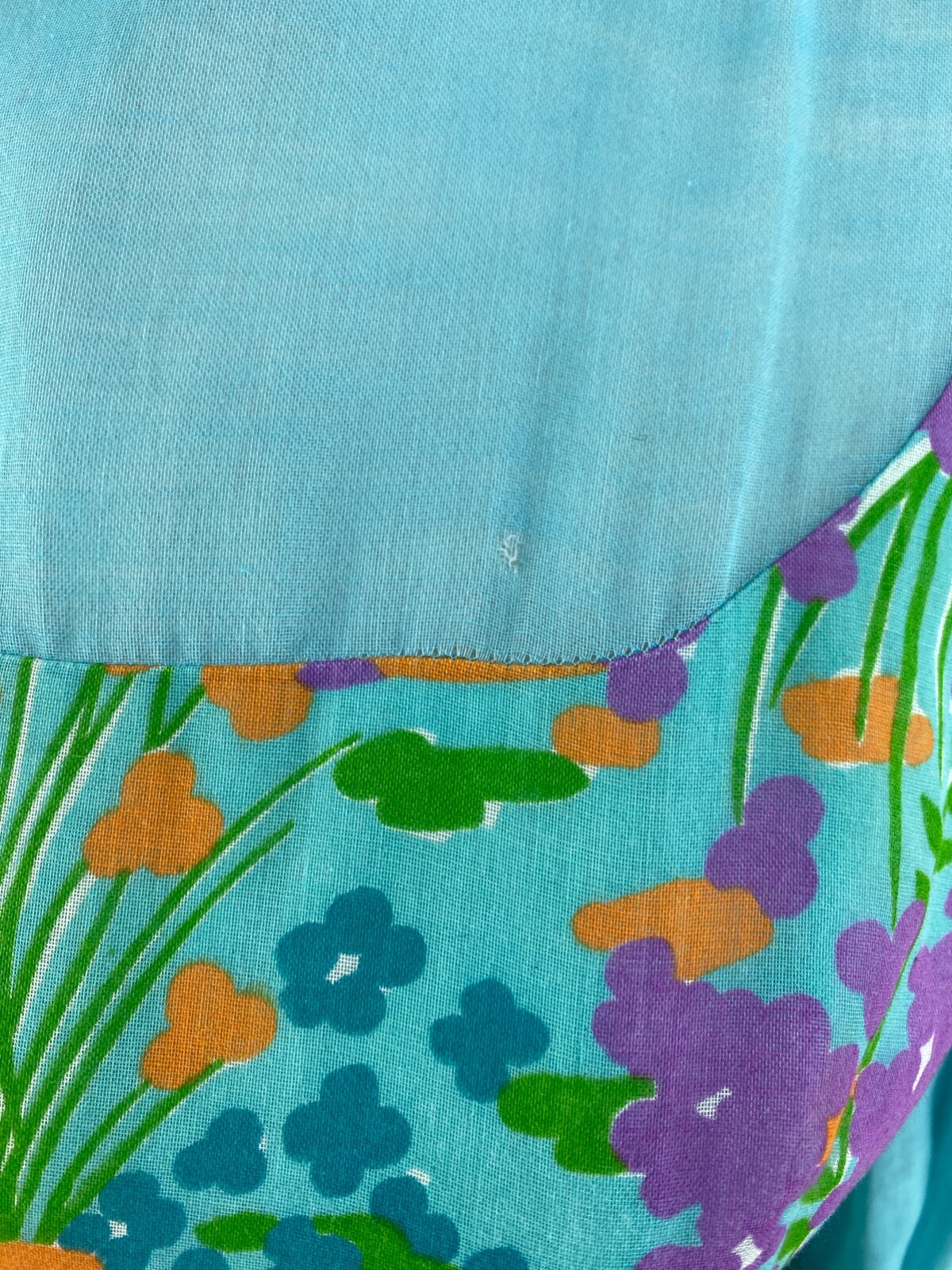 Vtg 60s MOD Maxi Dress XS/S Chiffon Flower Power Psychedelic Hippie Gown Floral