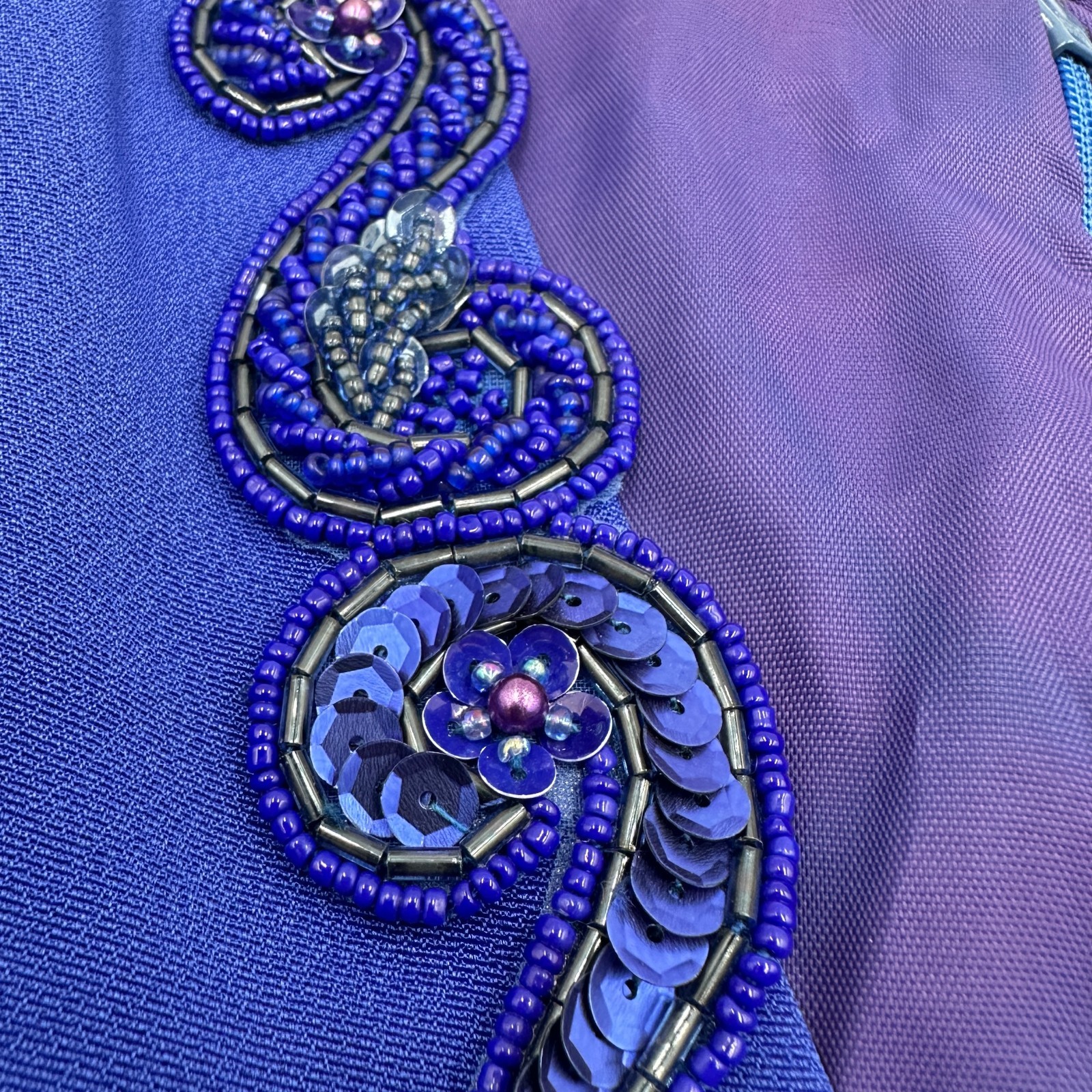 Vintage CH by Carolina Herrera Royal Blue Beaded Cocktail Dress – Size 12