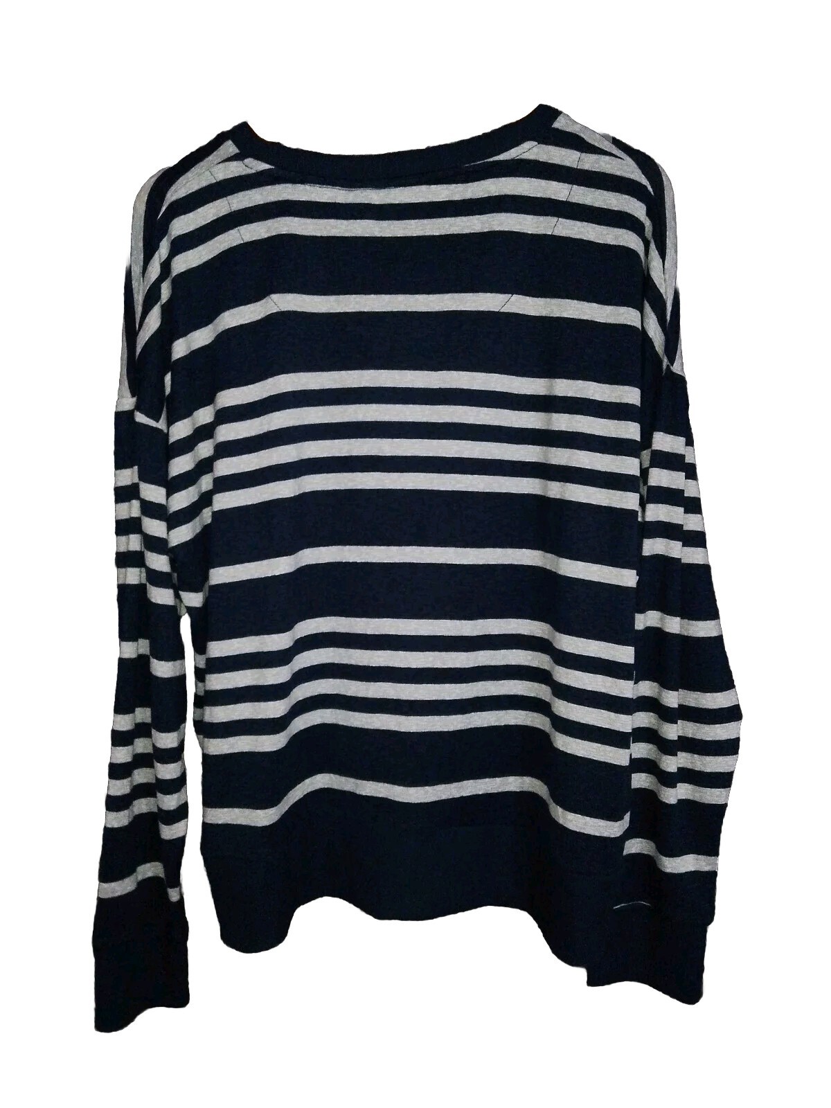 Sussan Blue Stripe Long Sleeve Lightweight Stretch Knit Top Size XL