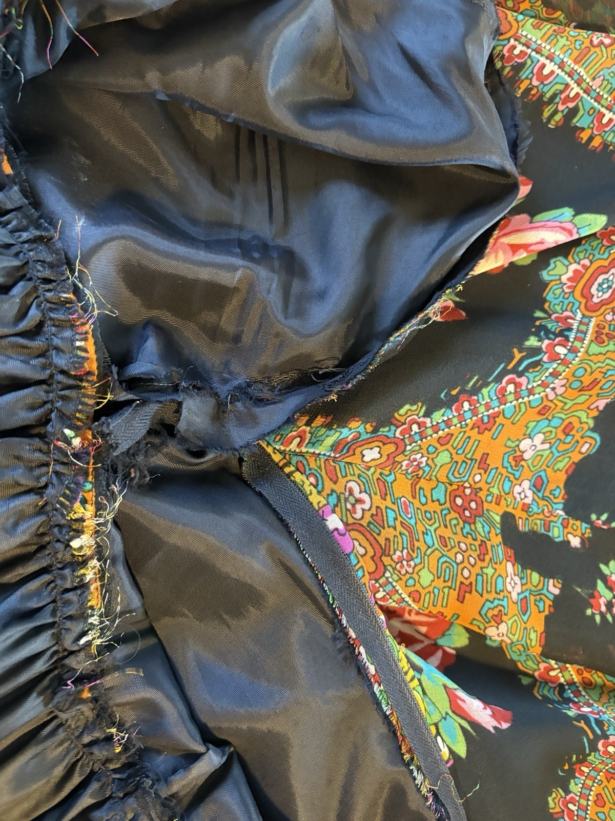 Vintage 60s Original Medieval Psychedelic Maxi Dress Mad Whirl Boho Renaissance