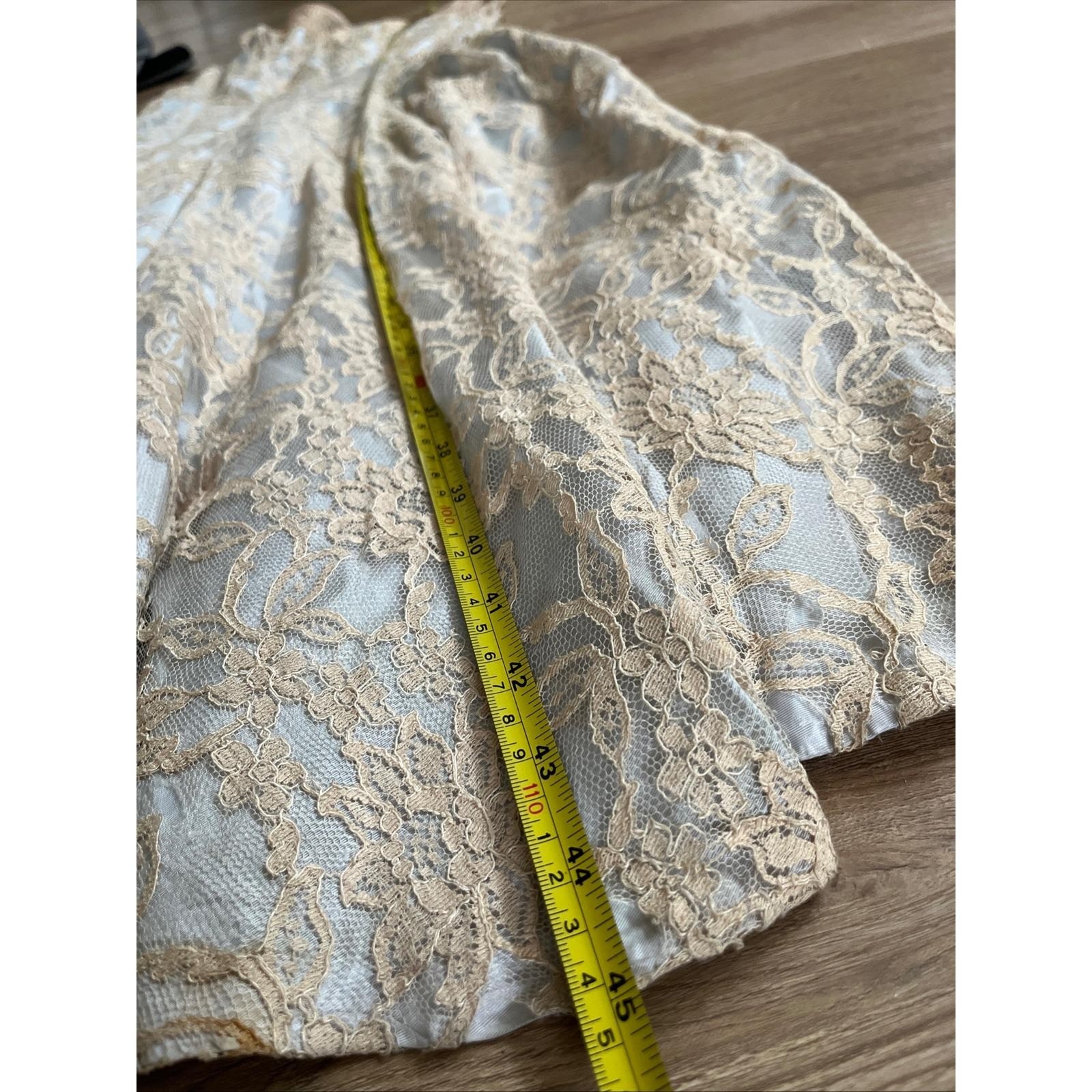 Vintage 50’s Claudia Young 2 Pc Pink Lace & Satin Bridal Fit & Flared Dress XS