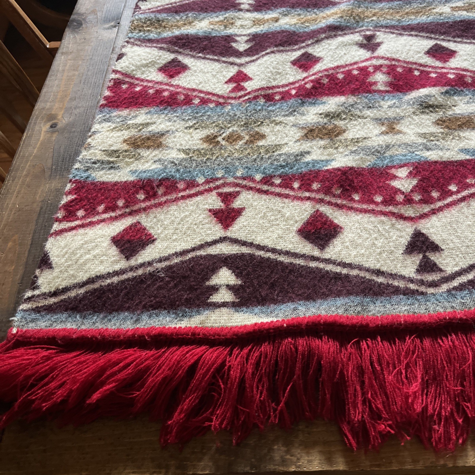 Alpaca Wool Hooded Native American Poncho OS Adult Southwestern Aztec Kay